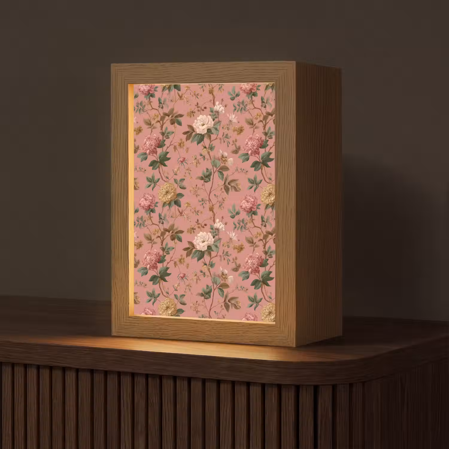 Klassiek - Botanisch - Roze Light Box met kabel (Tafellamp) klein 925 -z3d_website