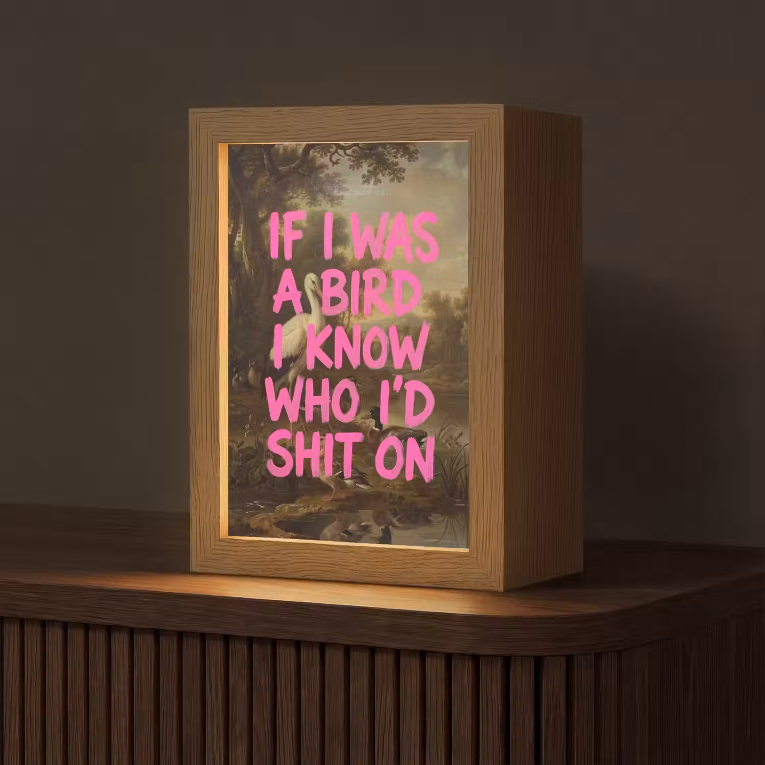 Klassiek - Humor - Roze Light Box met kabel (Tafellamp) klein -z3d_website