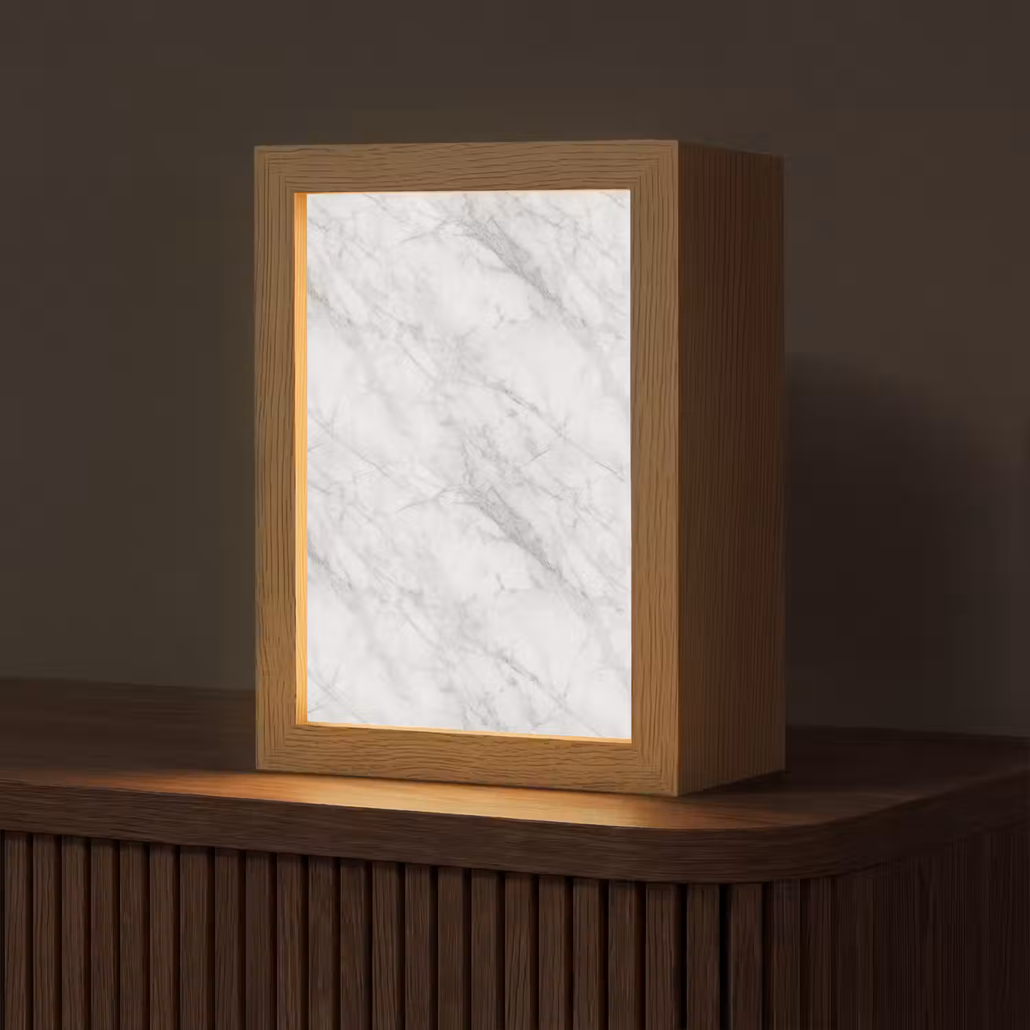 Klassiek - Marmer - Grijs Light Box met kabel (Tafellamp) klein 925 -z3d_website