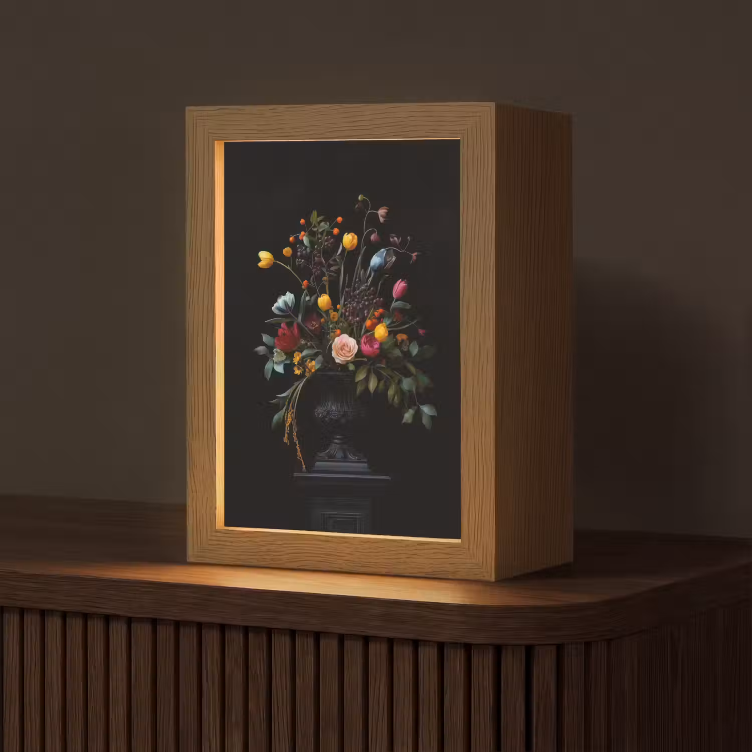Klassiek - Vaas - Boeket - Bloemen Light Box met kabel (Tafellamp) klein -z3d_website