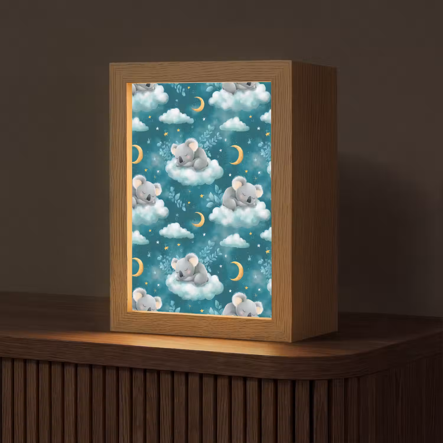 Koala's - Betoverend - Blauw Light Box met kabel (Tafellamp) klein 925 -z3d_website