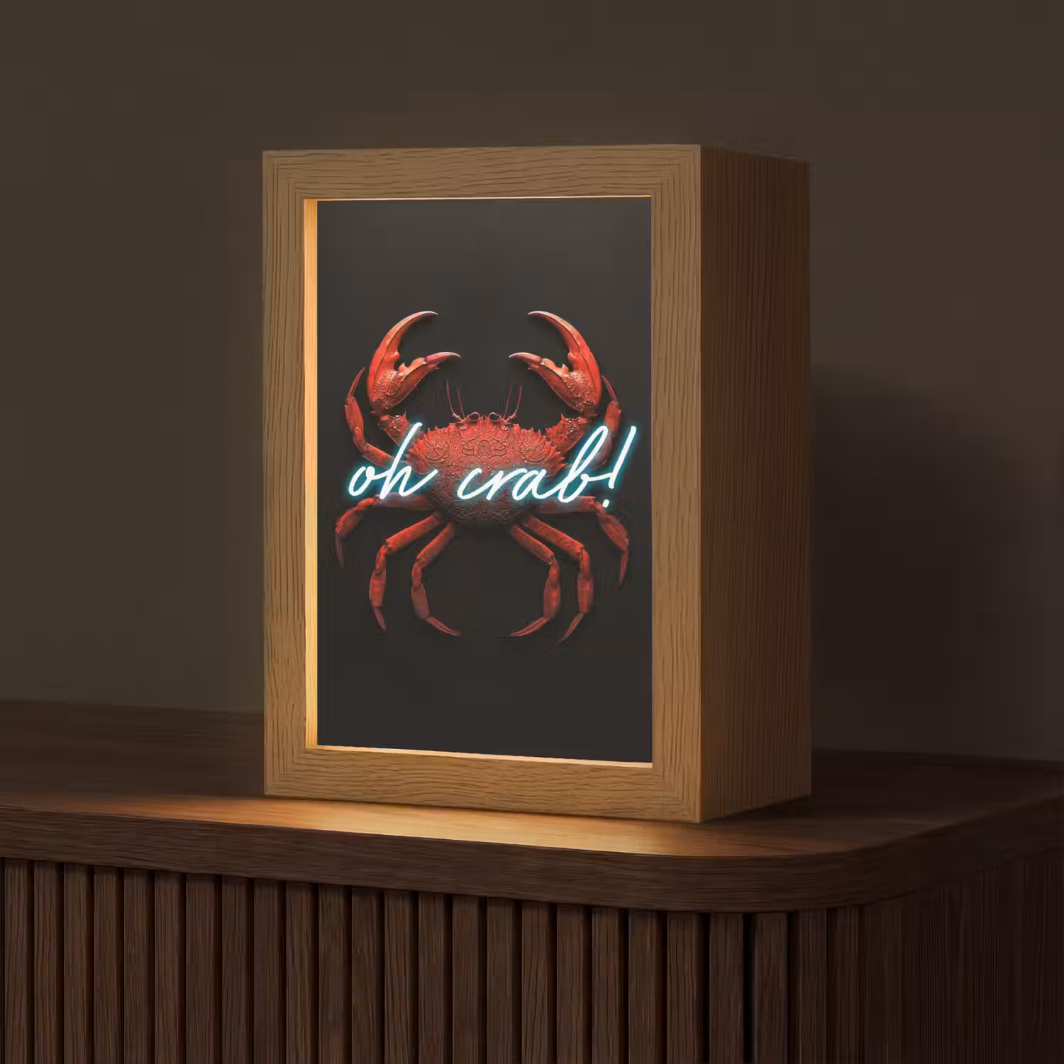 Krab - Rood - Neon - Quote Light Box met kabel (Tafellamp) klein -z3d_website