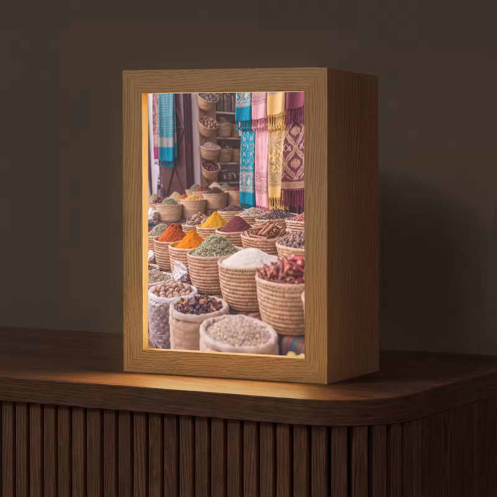 Tafellamp - Kruiden - Manden - Oosters - Kruiden - Manden - Oosters Light Box met kabel (Tafellamp) klein