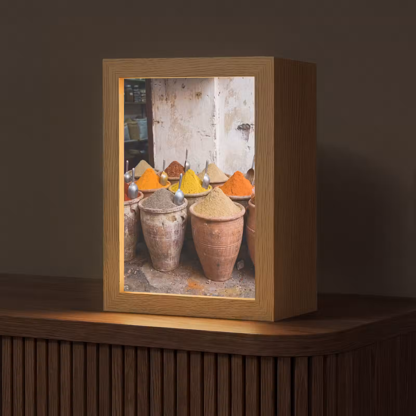 Tafellamp - Kruiden - Potten - Oosters - Kruiden - Potten - Oosters Light Box met kabel (Tafellamp) klein