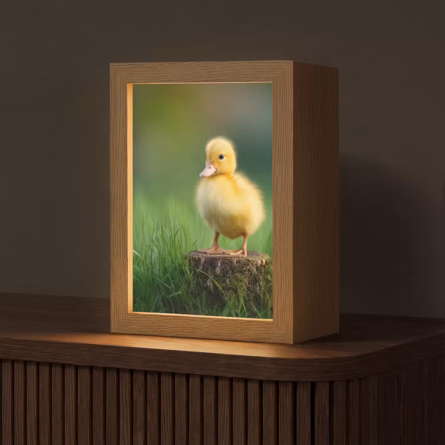 Kuiken - Eend - Geel - Gras Light Box met kabel (Tafellamp) klein -z3d_website