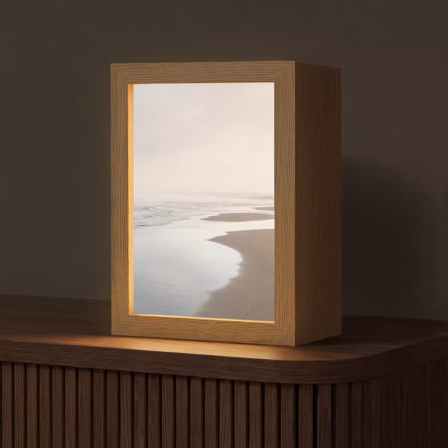 Kustlijn - Strand - Oceaan Light Box met kabel (Tafellamp) klein -z3d_website