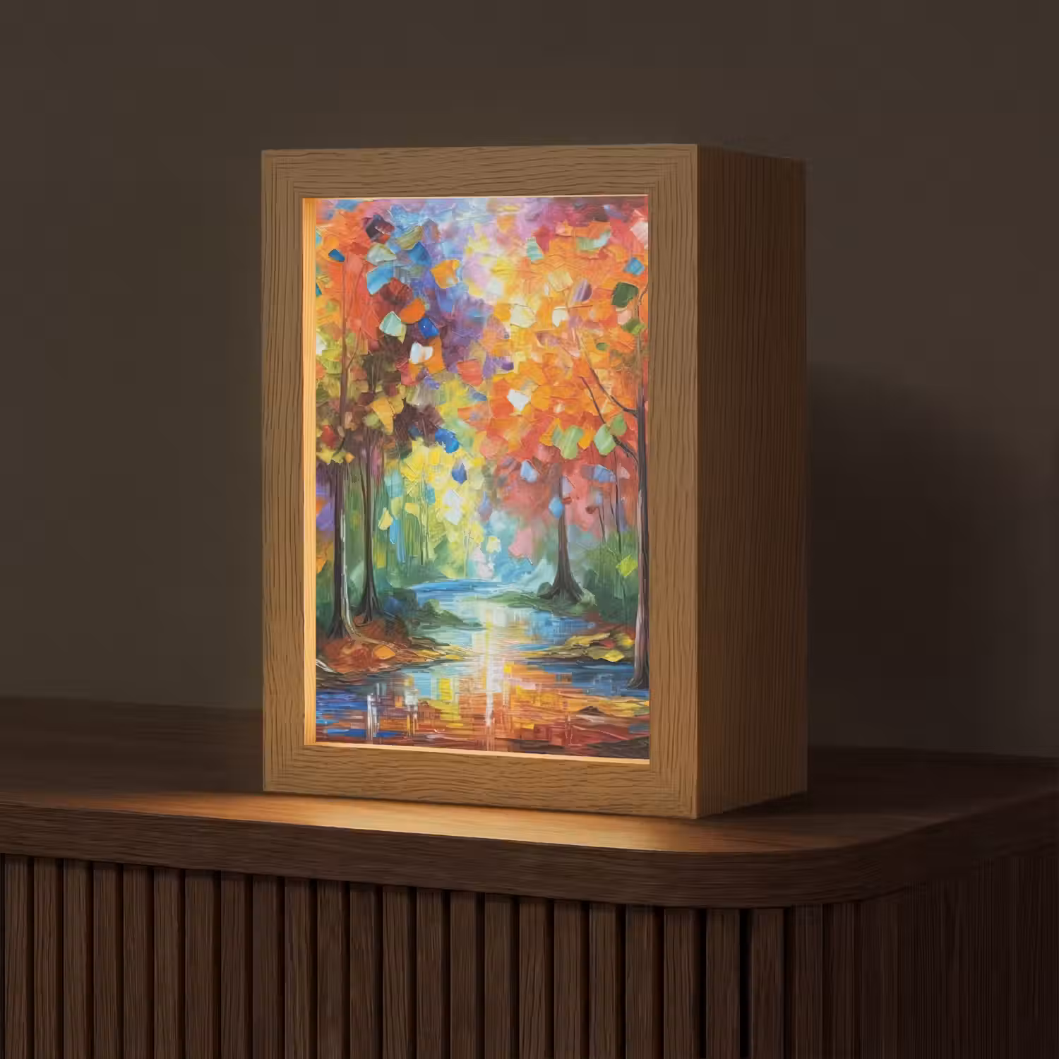 Landschap - Bos - Kleuren - Natuur Light Box met kabel (Tafellamp) klein -z3d_website