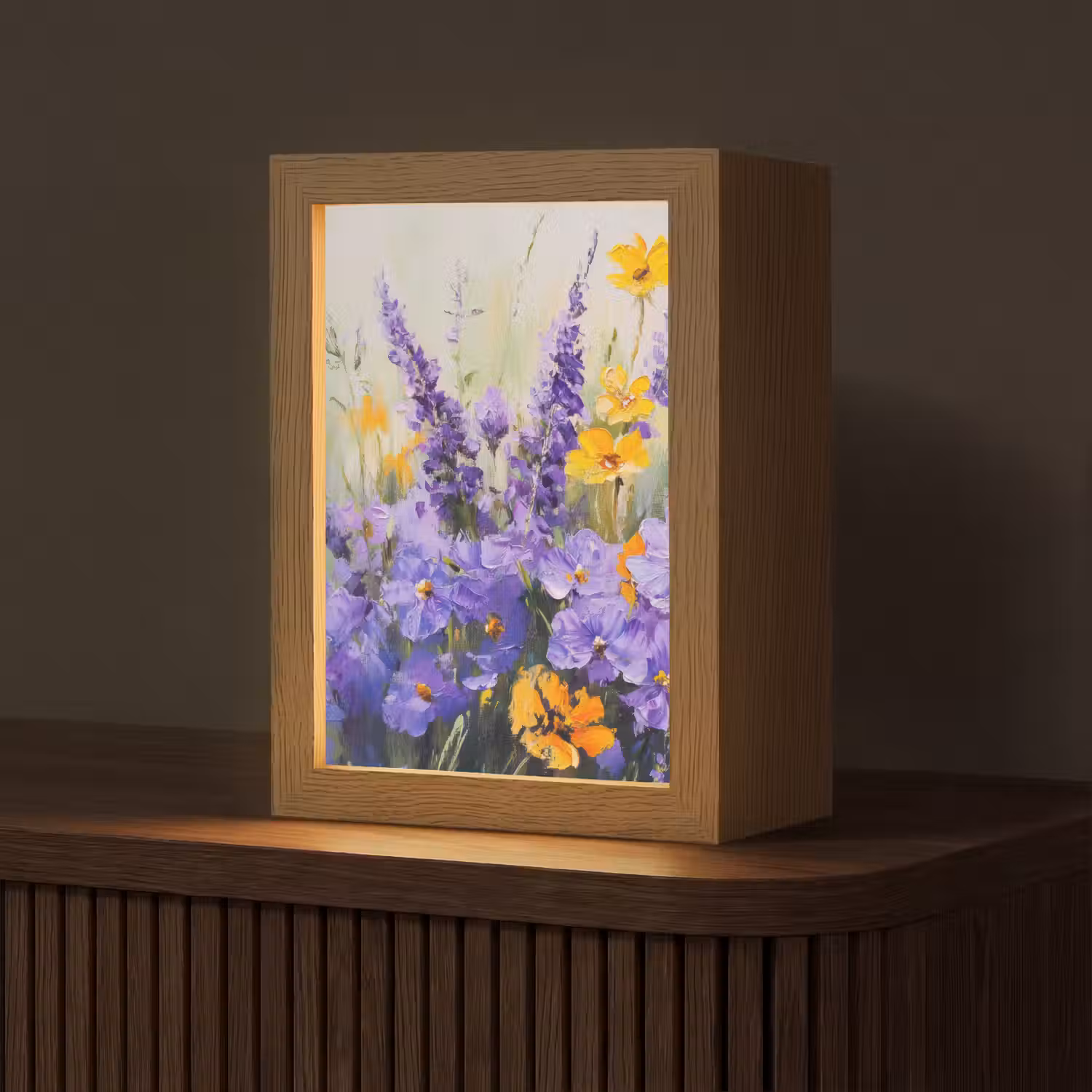 Lavendel - Bloemen - Natuur - Kunst Light Box met kabel (Tafellamp) klein -z3d_website