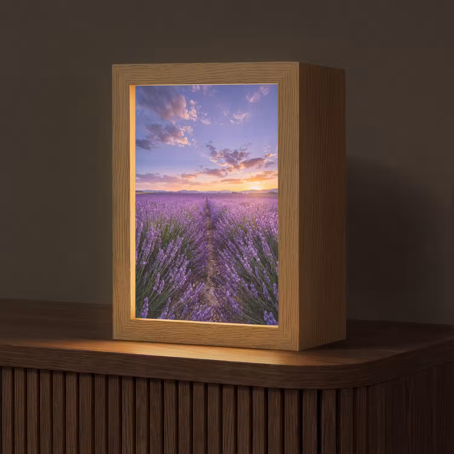Lavendel - Veld - Natuur - Paars Light Box met kabel (Tafellamp) klein -z3d_website