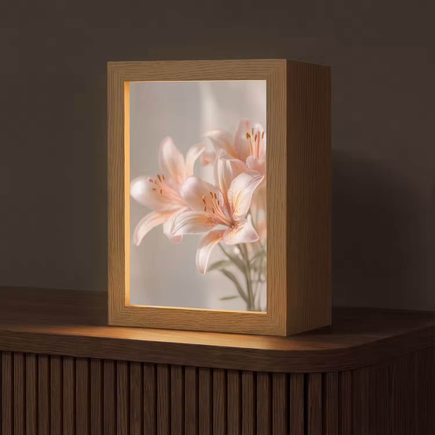Lelies - Meeldraden - Roze - Wazig Light Box met kabel (Tafellamp) klein -z3d_website