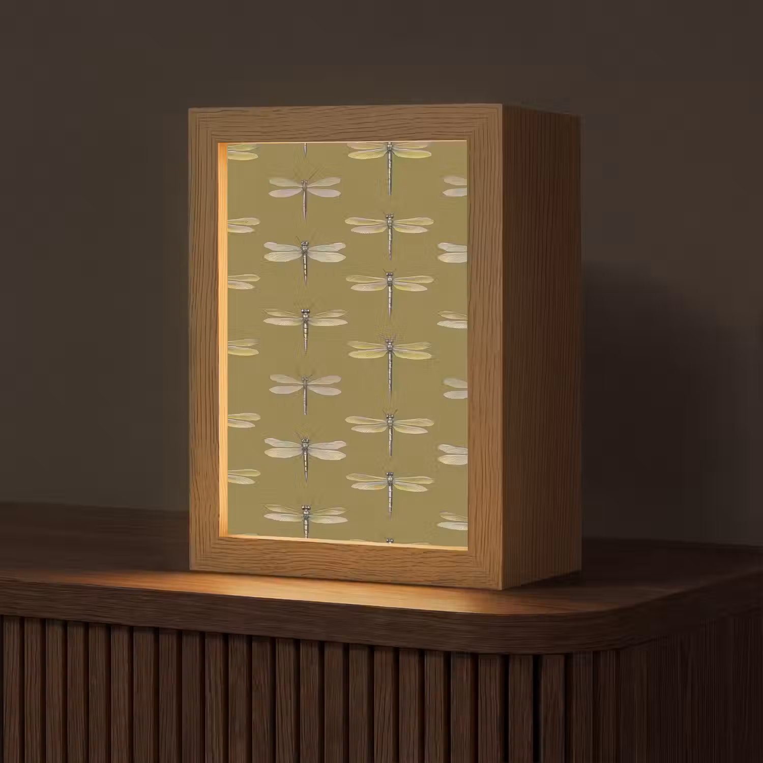 Libellen - Patroon - Groen Light Box met kabel (Tafellamp) klein 925 -z3d_website