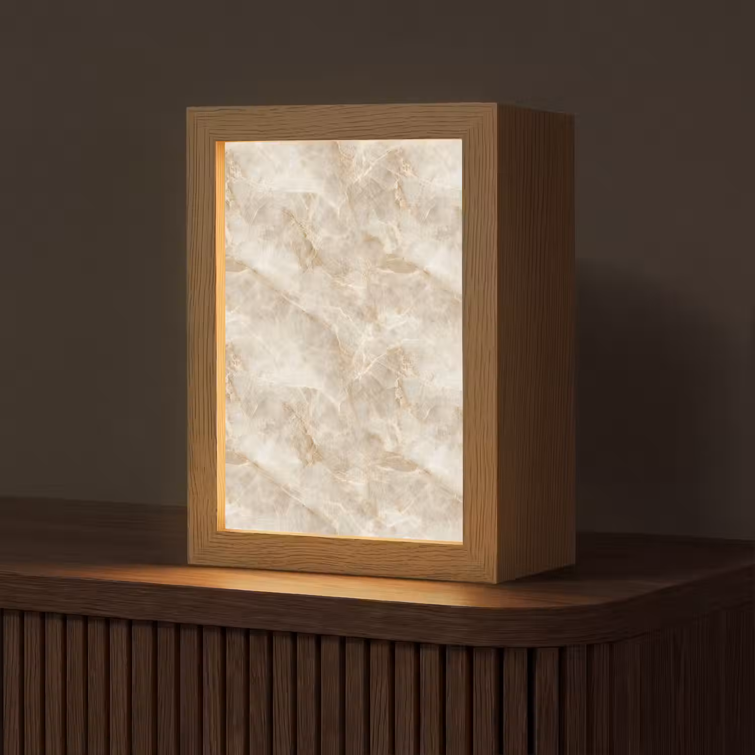 Lichtbeige - Onyx - Subtiel Light Box met kabel (Tafellamp) klein 925 -z3d_website