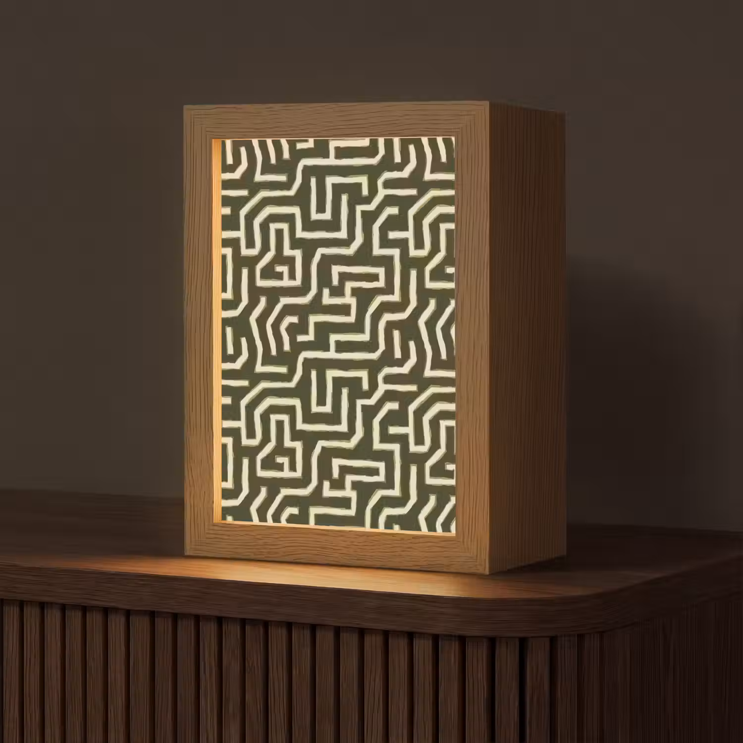 Lijnen - Abstract - Groen Light Box met kabel (Tafellamp) klein 925 -z3d_website