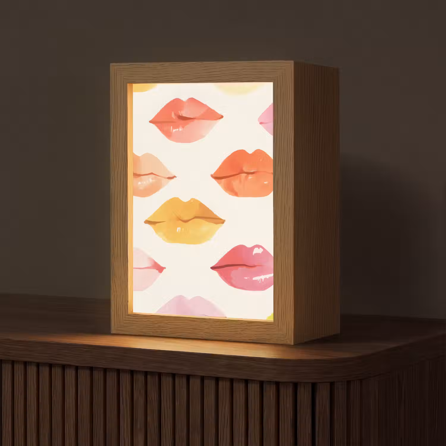 Lippen - Kleurrijk - Glanzend Light Box met kabel (Tafellamp) klein -z3d_website