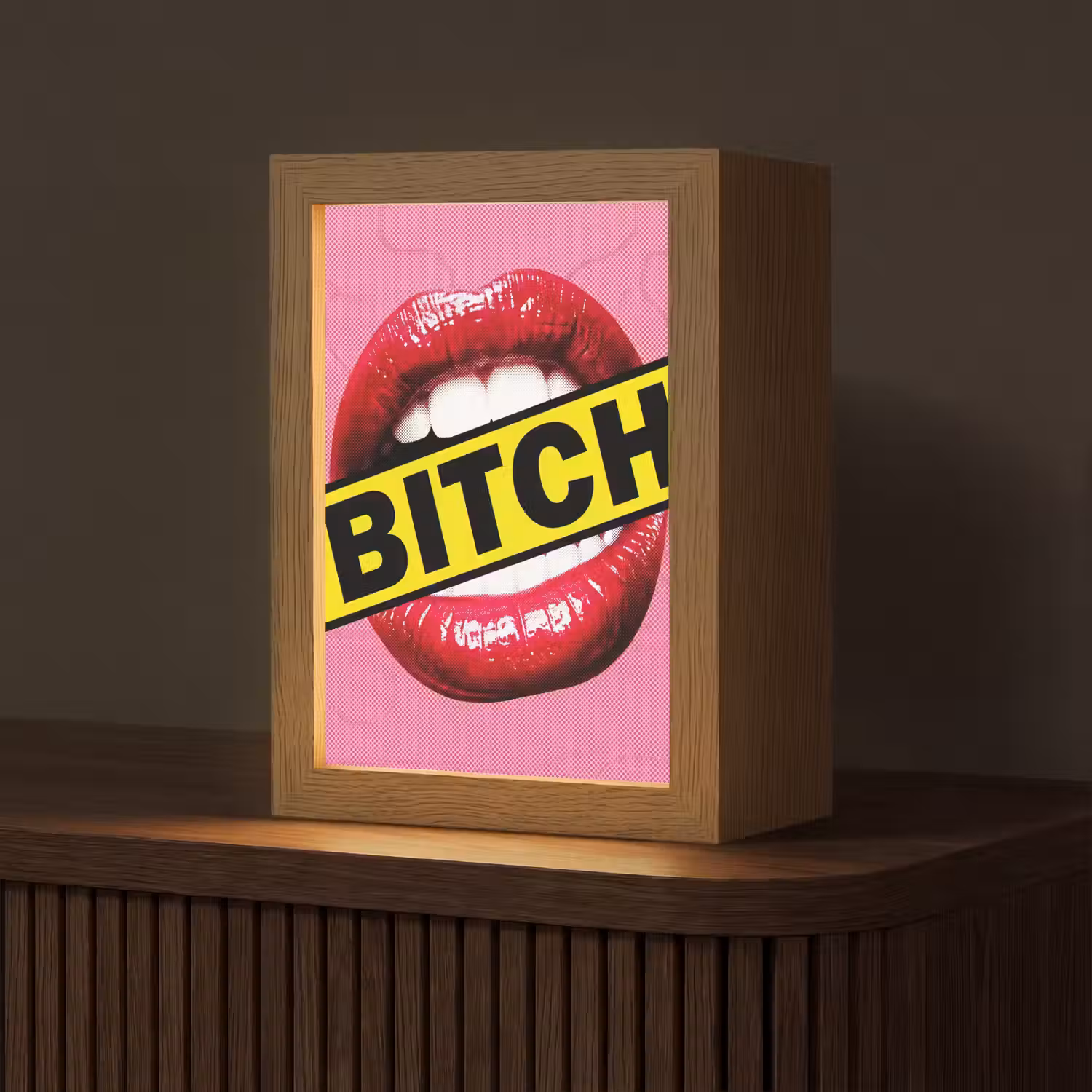 Lippen - Tekst - Kleurrijk Light Box met kabel (Tafellamp) klein -z3d_website