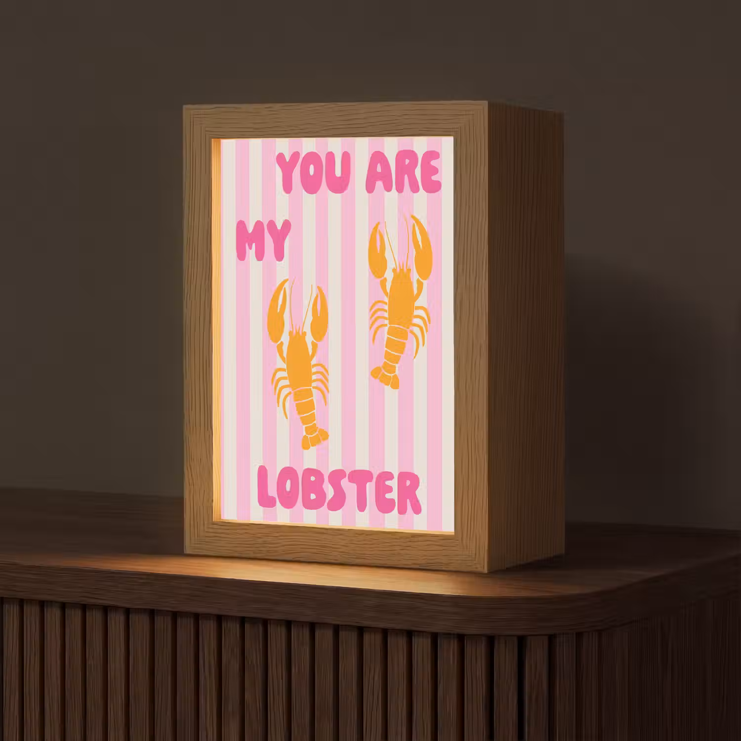 Lobster - Love - Valentijn Light Box met kabel (Tafellamp) klein -z3d_website