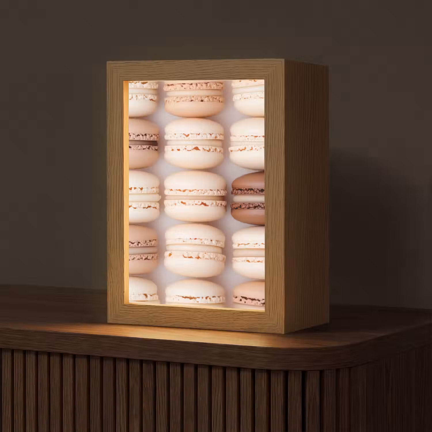 Macarons - Beige - Bruin Light Box met kabel (Tafellamp) klein -z3d_website