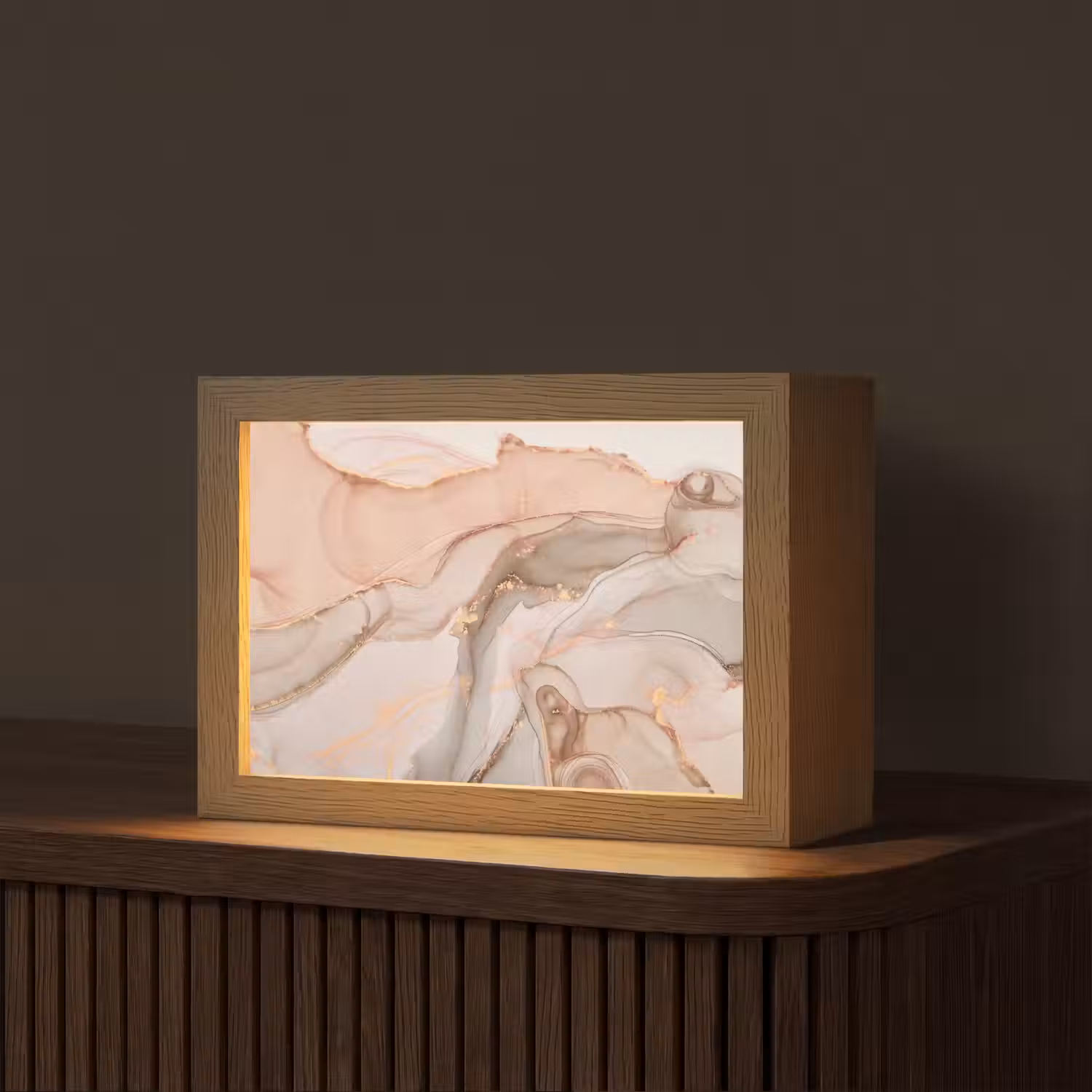 Marmer - Roze - Rosé Light Box met kabel (Tafellamp) klein -z3d_website