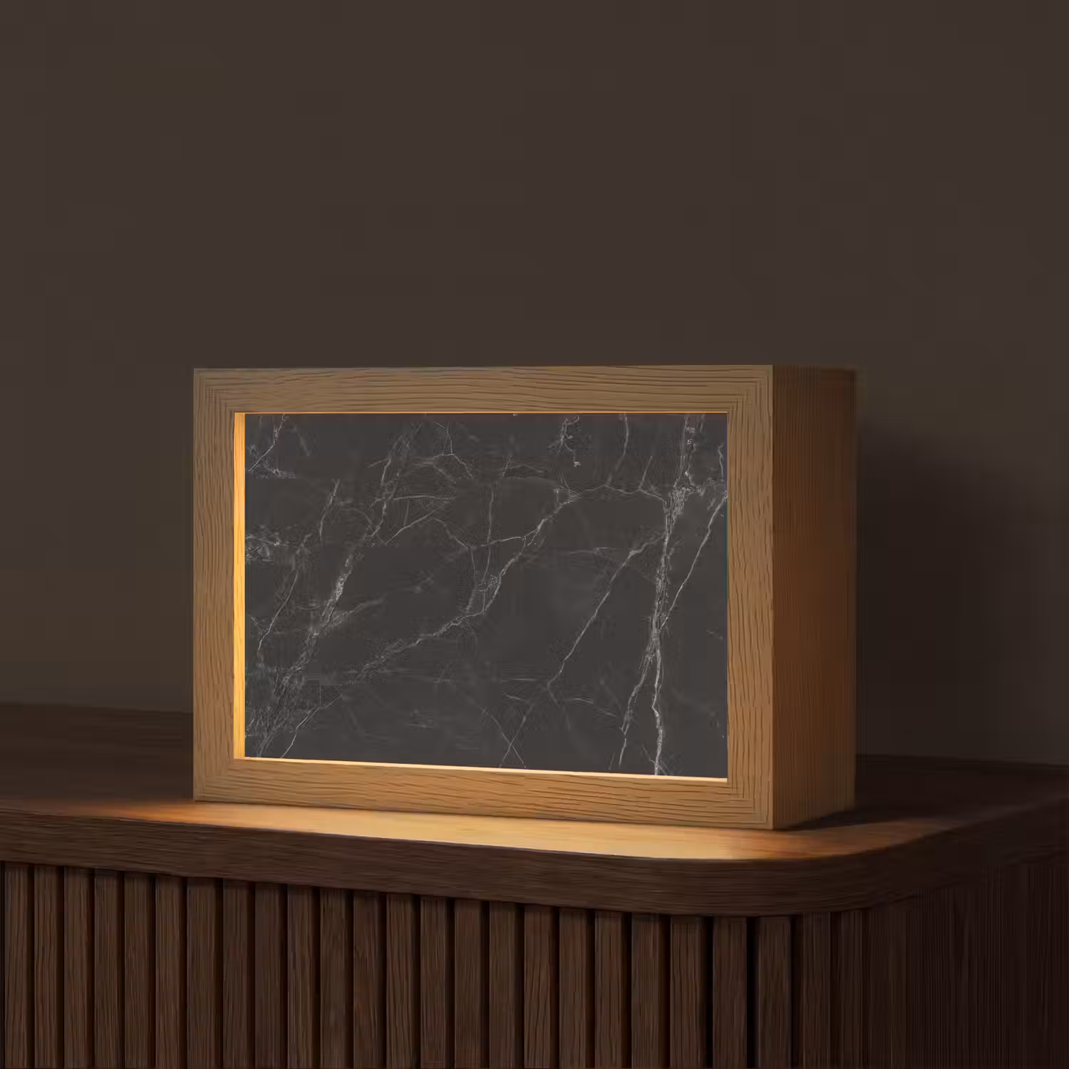 Marmer - Zwart Light Box met kabel (Tafellamp) klein -z3d_website