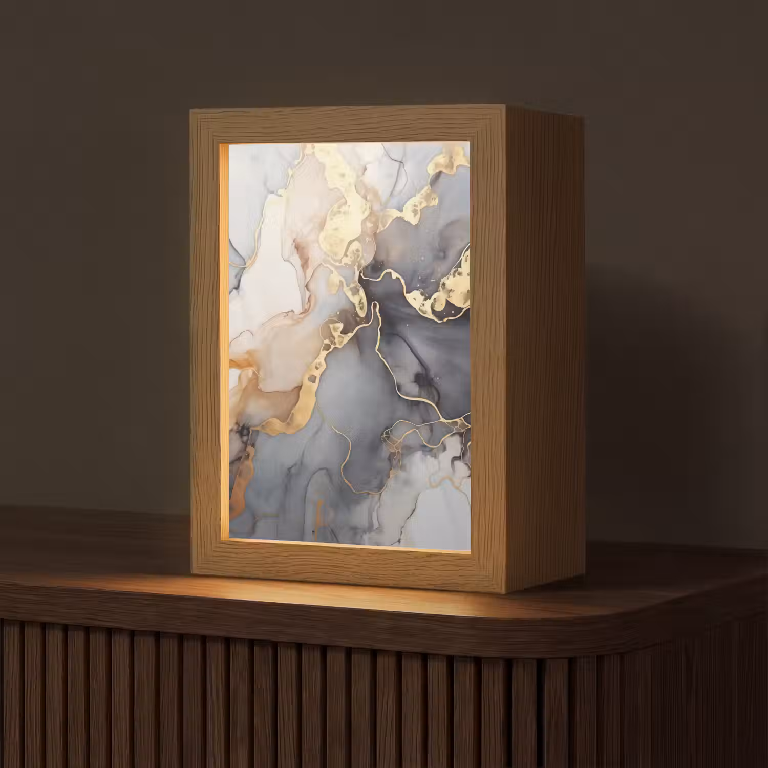 Marmer - Zwart - Goud - Wit Light Box met kabel (Tafellamp) klein -z3d_website