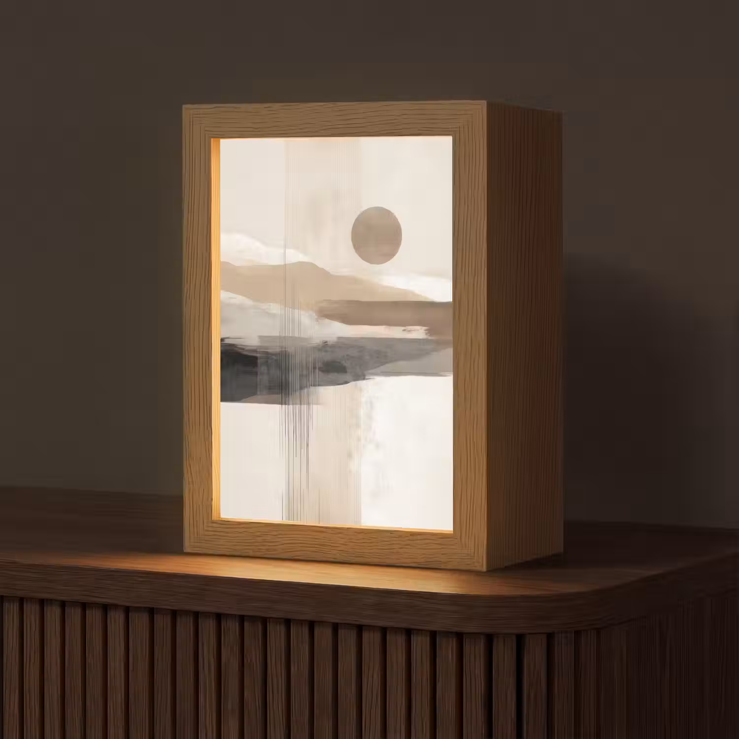 Minimalistisch - Landschap - Dimensie Light Box met kabel (Tafellamp) klein -z3d_website