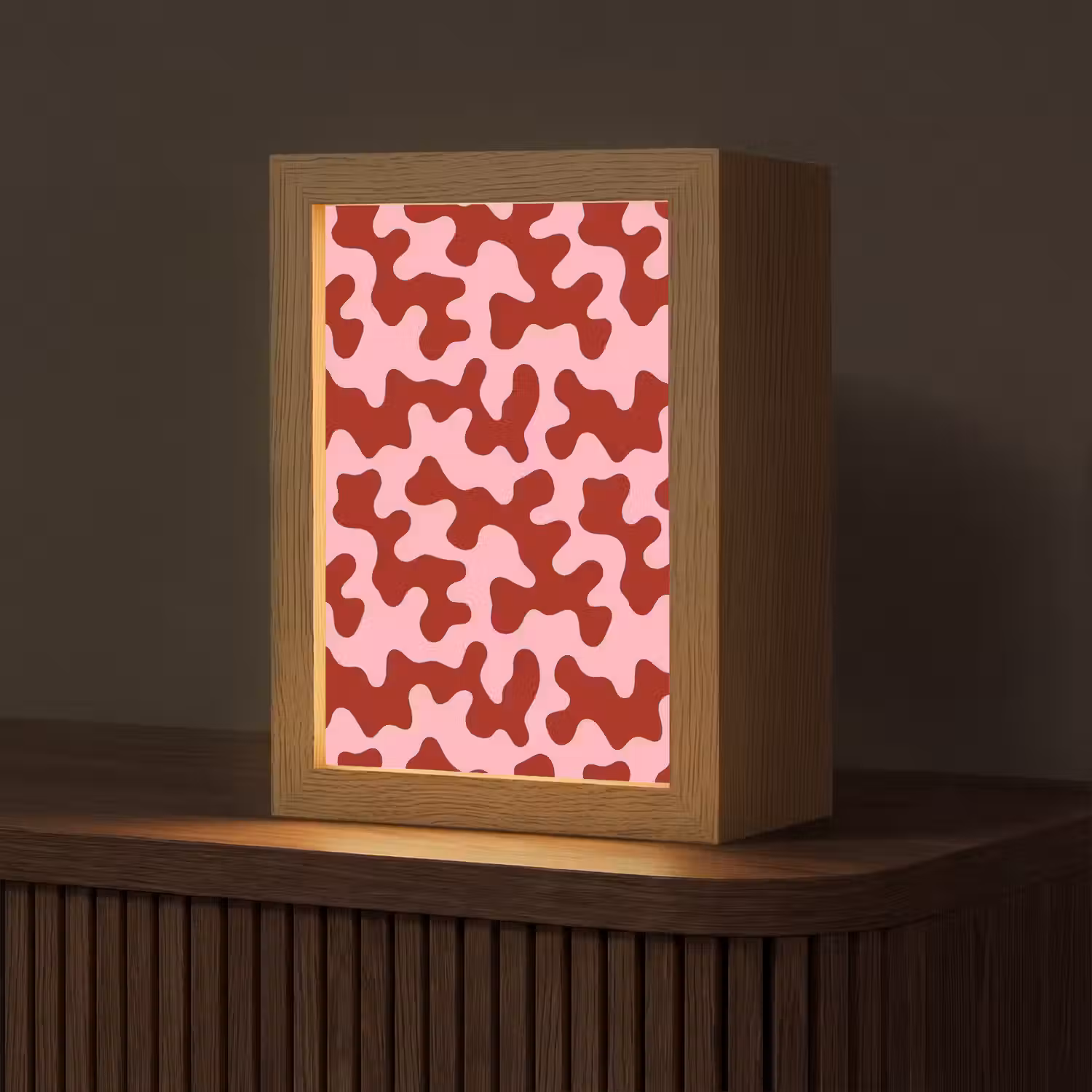 Modern - Abstract - Rood Light Box met kabel (Tafellamp) klein 925 -z3d_website