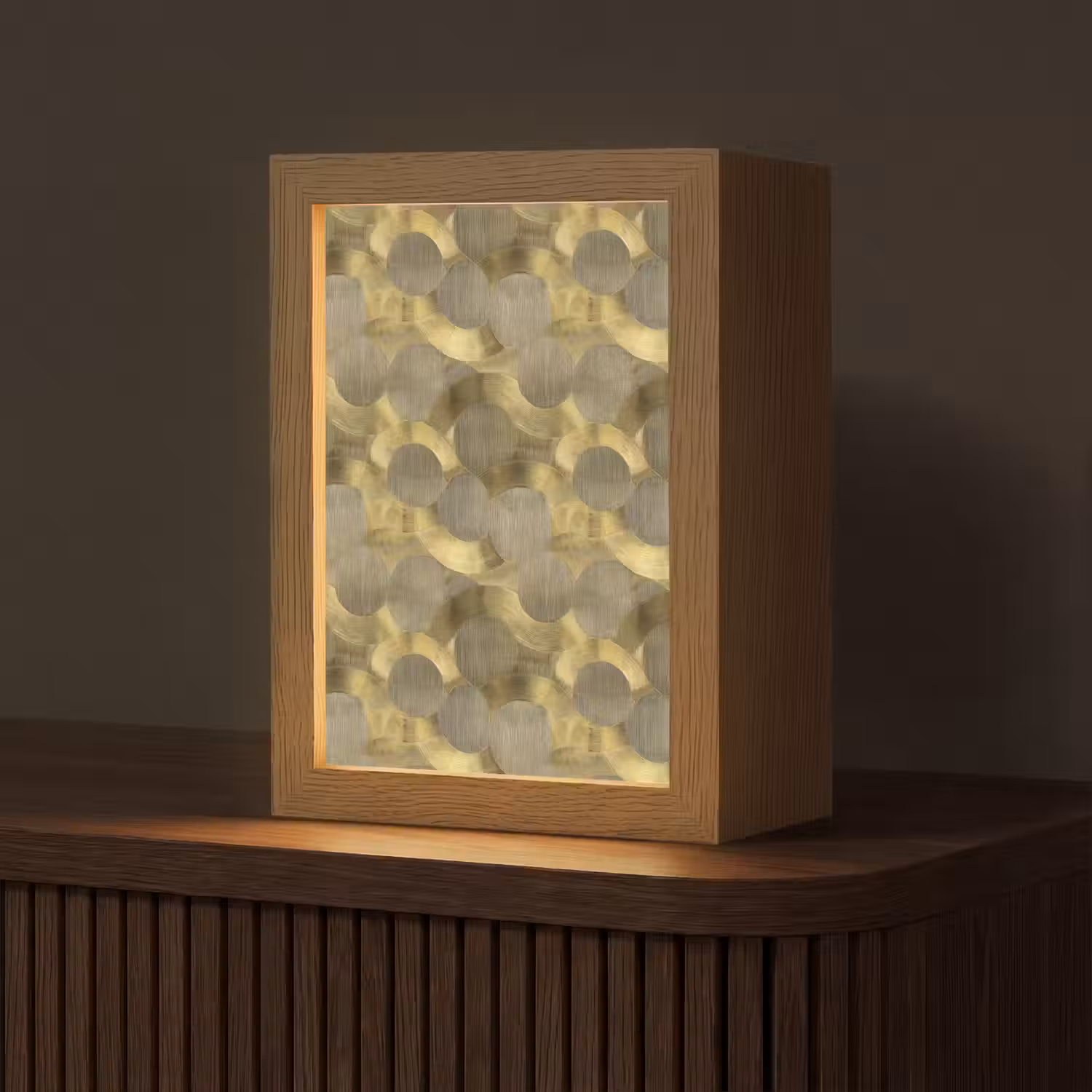 Modern - Geometrisch - Goud Light Box met kabel (Tafellamp) klein 925 -z3d_website