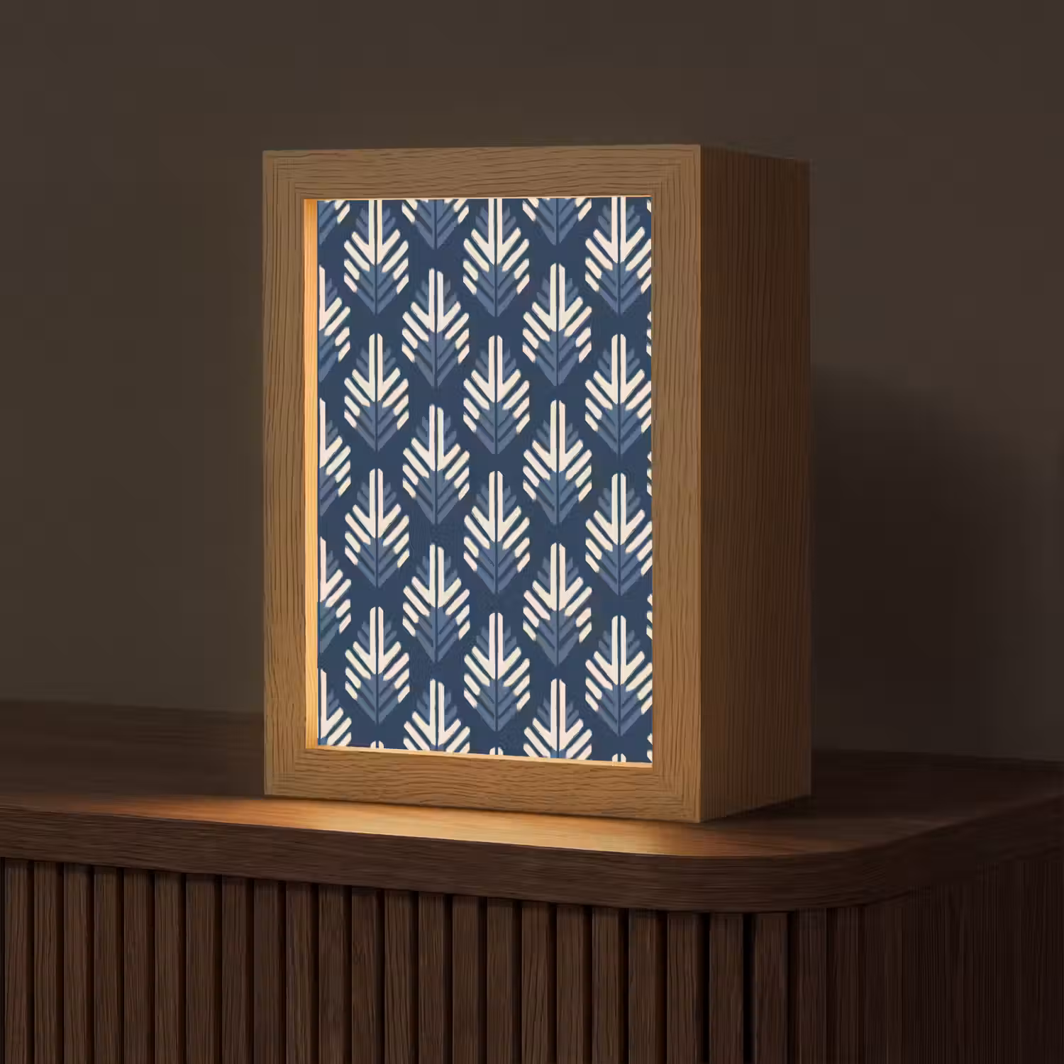 Modern - Patroon - Blauw Light Box met kabel (Tafellamp) klein 925 -z3d_website