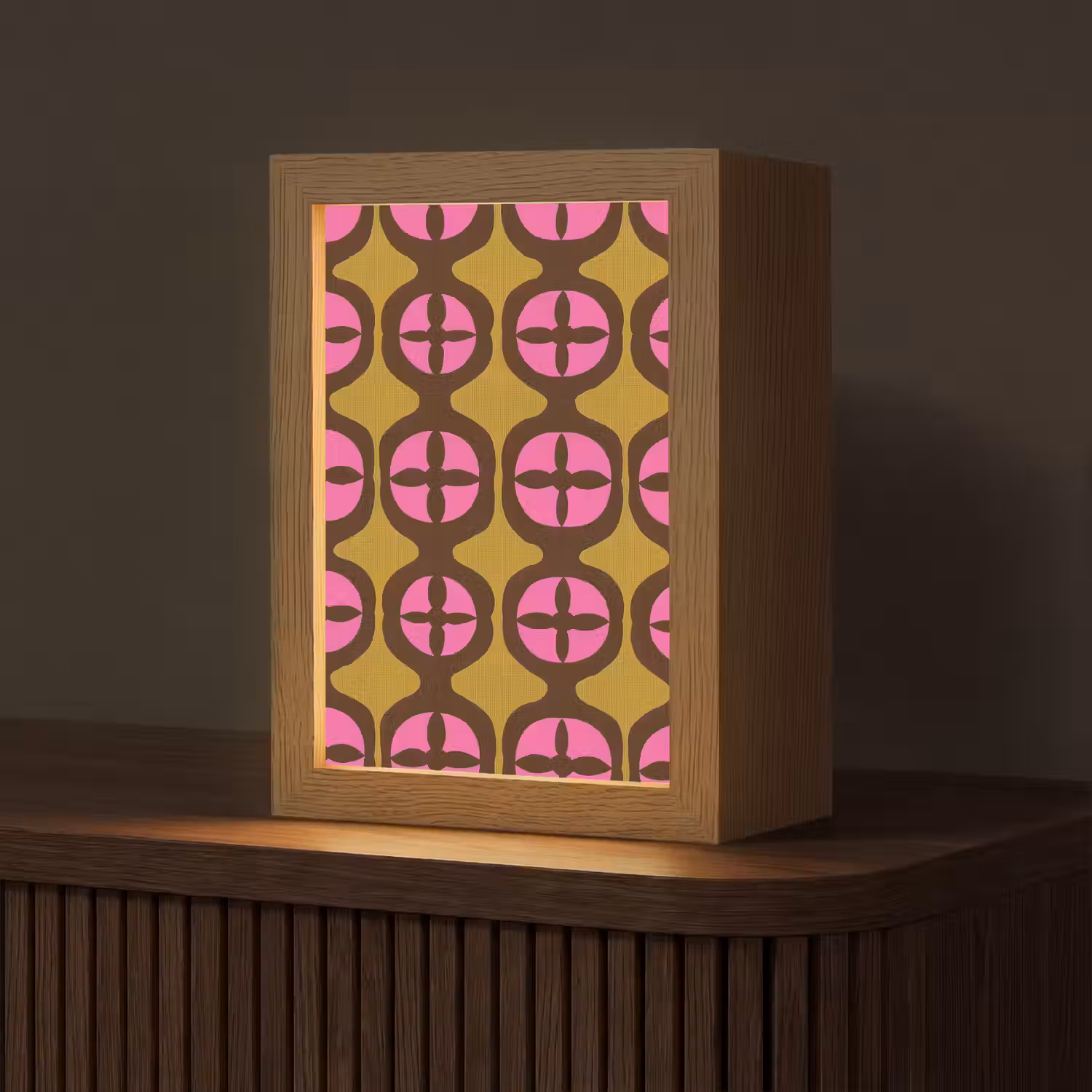 Modern - Patroon - Roze Light Box met kabel (Tafellamp) klein 925 -z3d_website