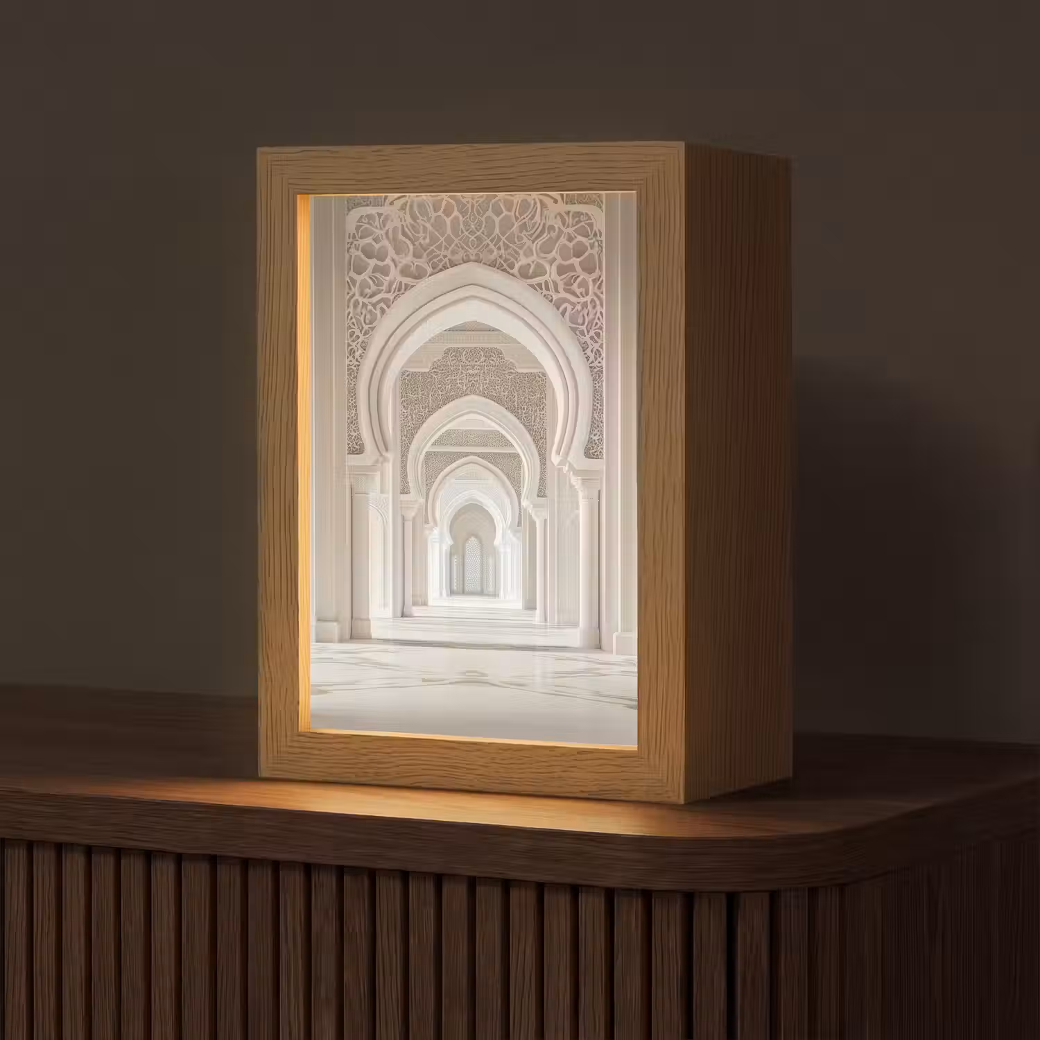 Moskee - Architectuur - Ramadan - Islamitische Light Box met kabel (Tafellamp) klein -z3d_website