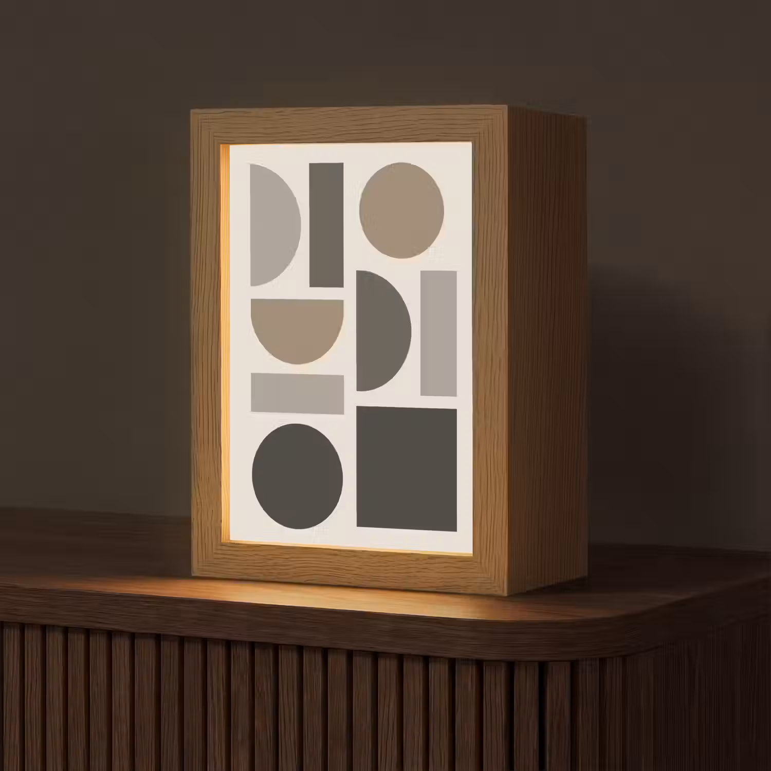 Natuurlijke tinten - Grafisch - Verticale compositie Light Box met kabel (Tafellamp) klein -z3d_website