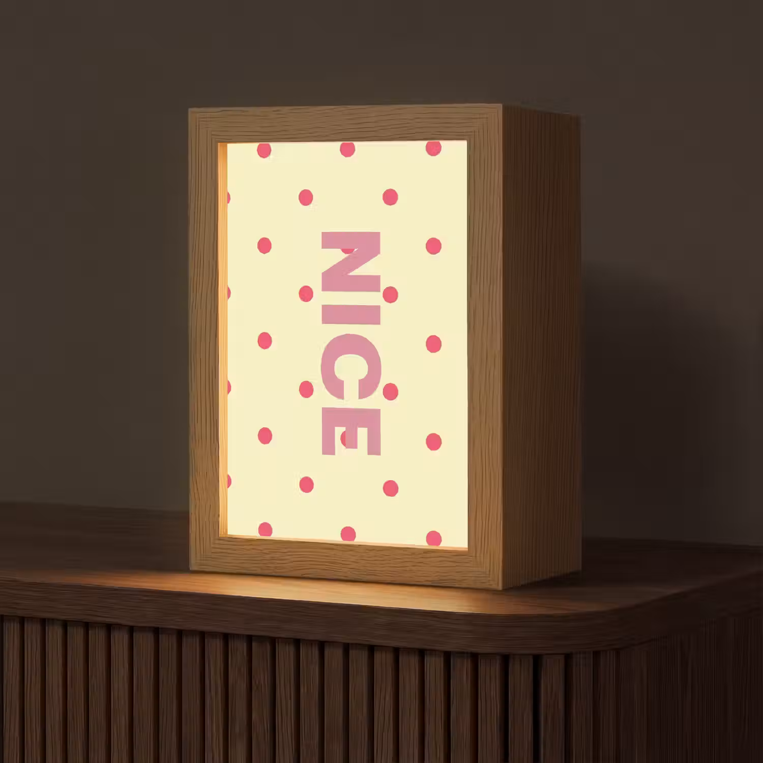 Nice - Stippen - Roze - Geel Light Box met kabel (Tafellamp) klein -z3d_website