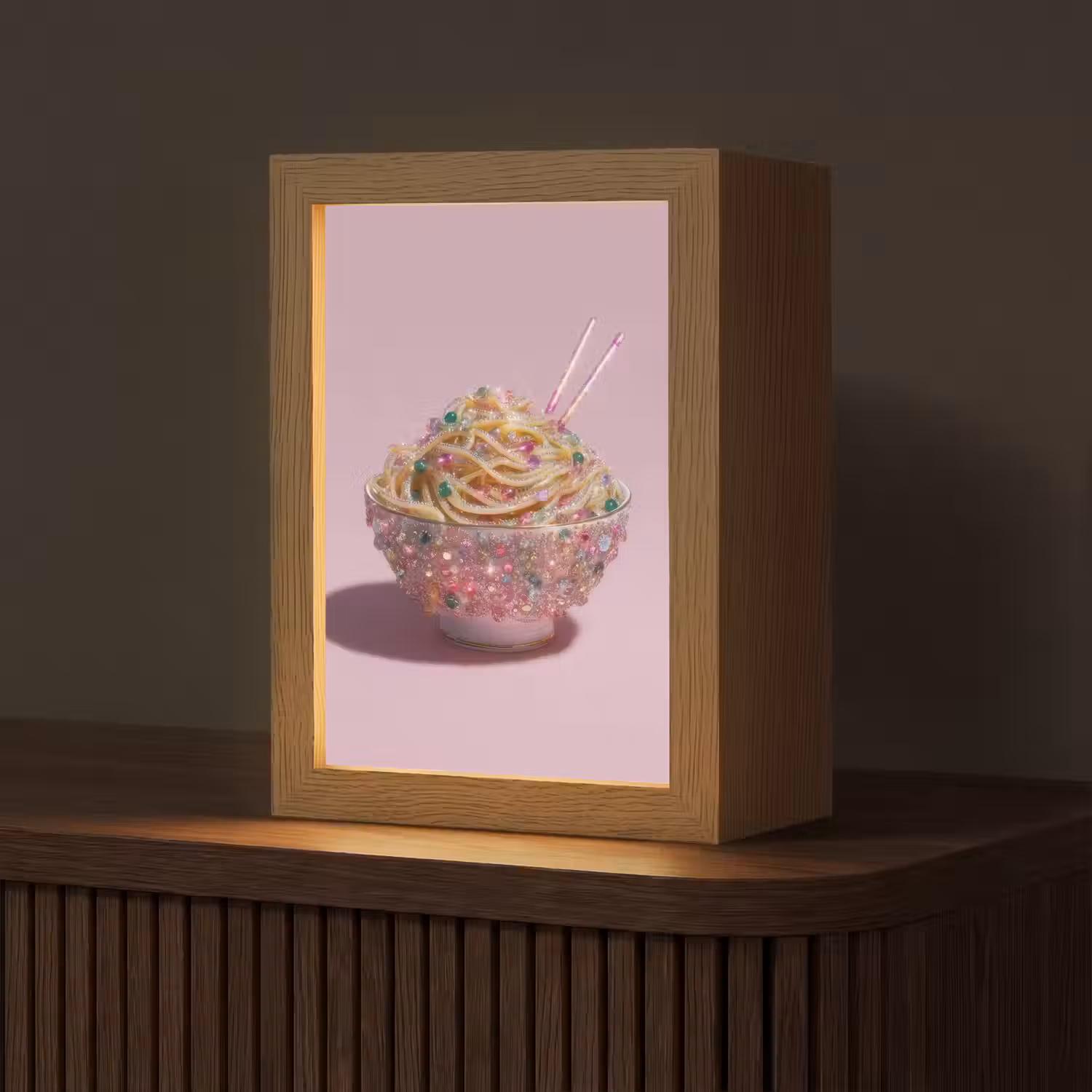 Noodles - Edelstenen - Stokjes - Roze Light Box met kabel (Tafellamp) klein -z3d_website