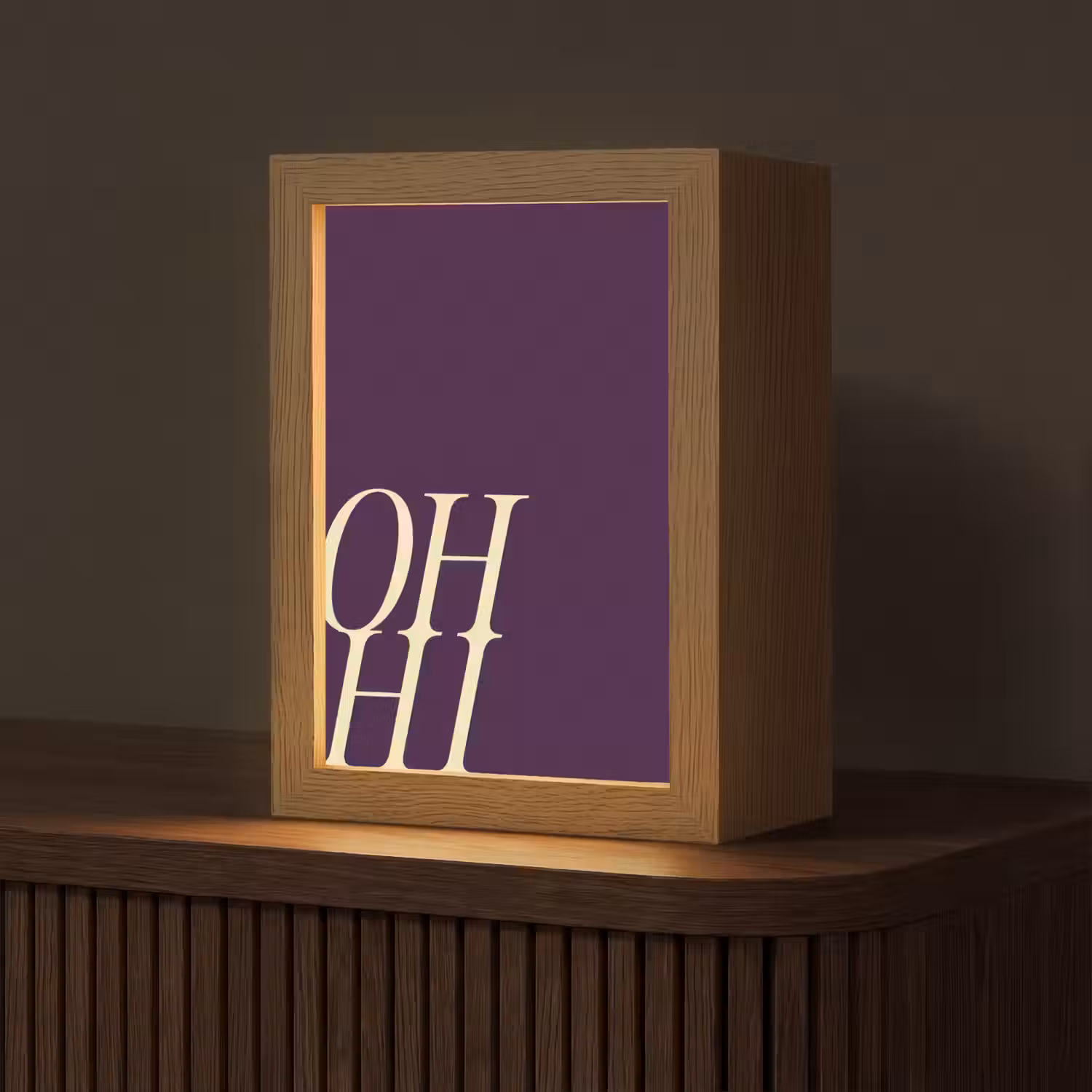 Oh hi - Paars - Cursief Light Box met kabel (Tafellamp) klein -z3d_website