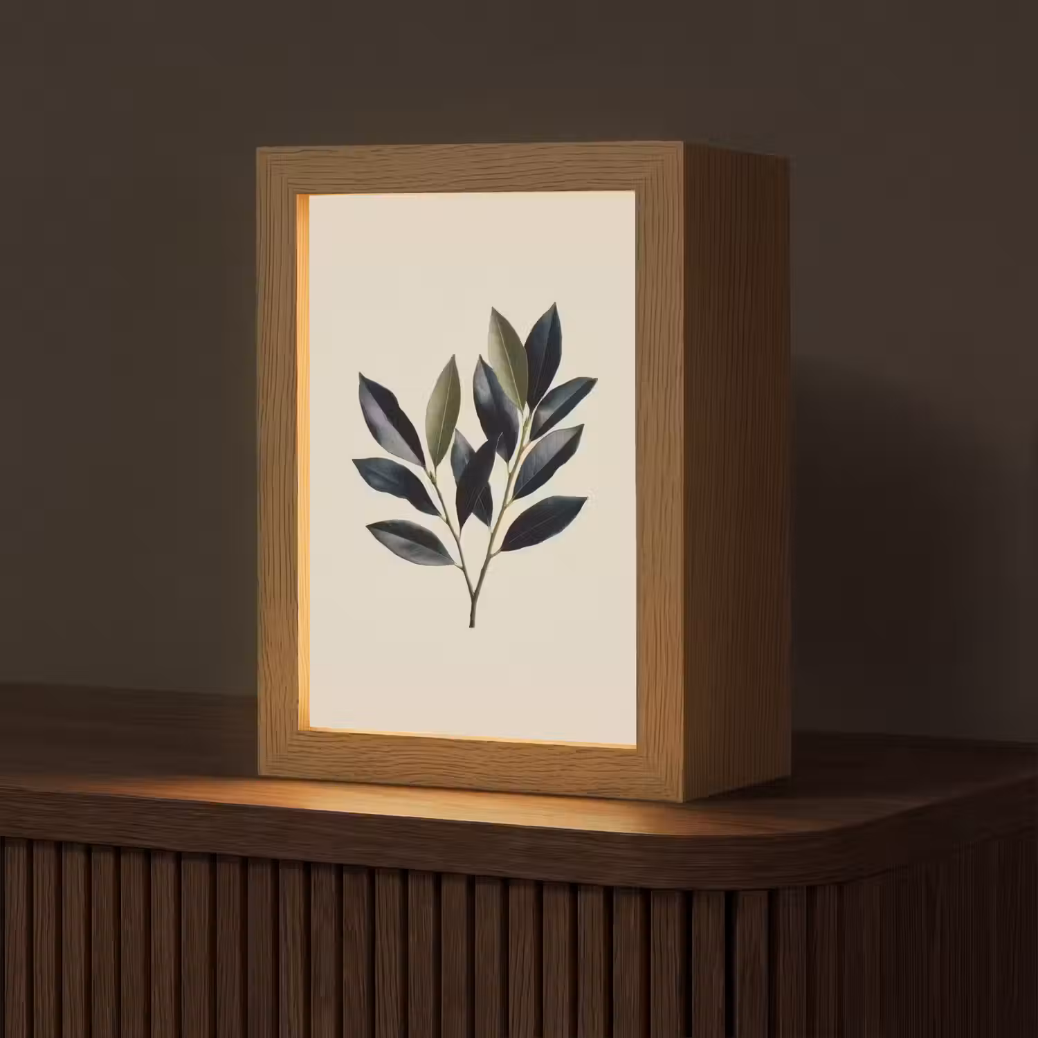 Ovaal - Olijfgroen - Simpel Light Box met kabel (Tafellamp) klein -z3d_website