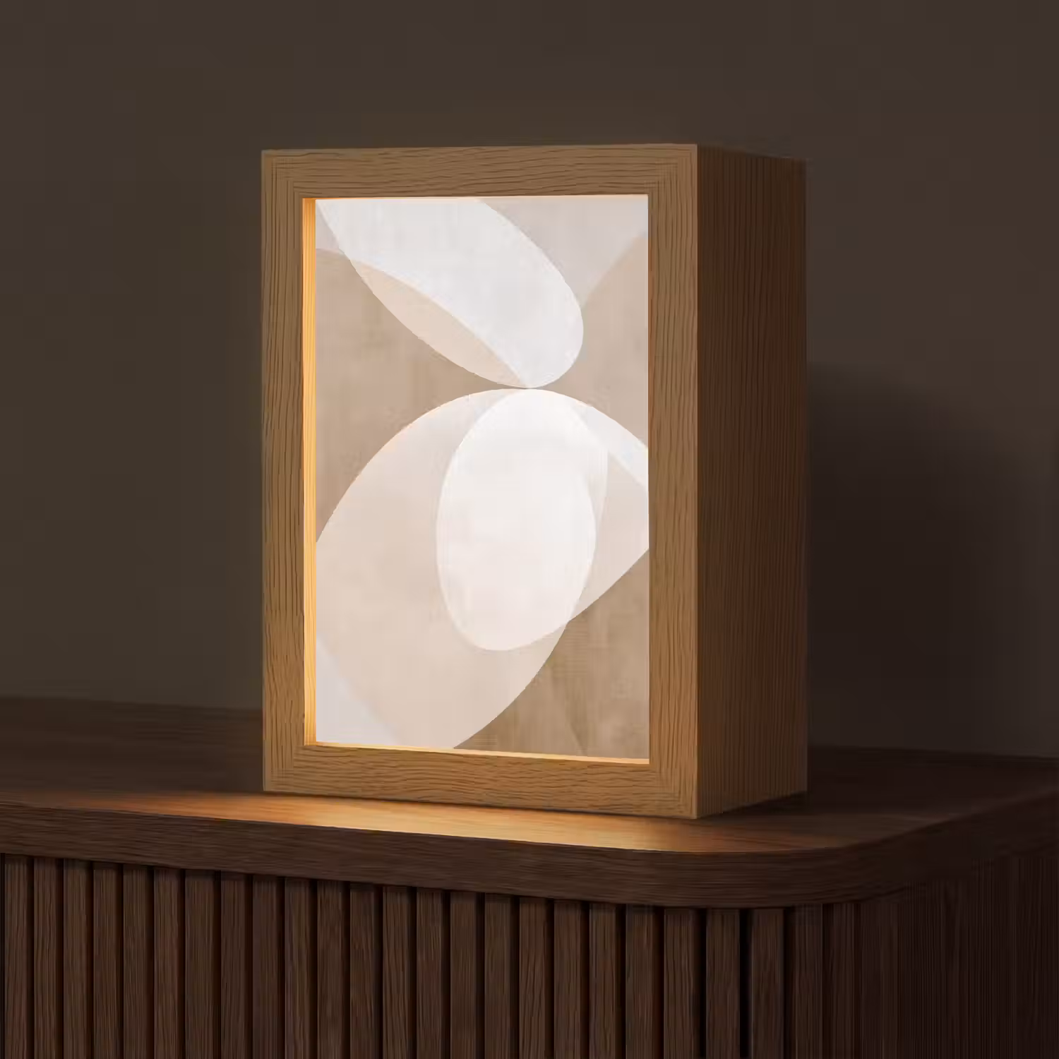 Ovale vormen - Transparant - Zachte overgang Light Box met kabel (Tafellamp) klein -z3d_website
