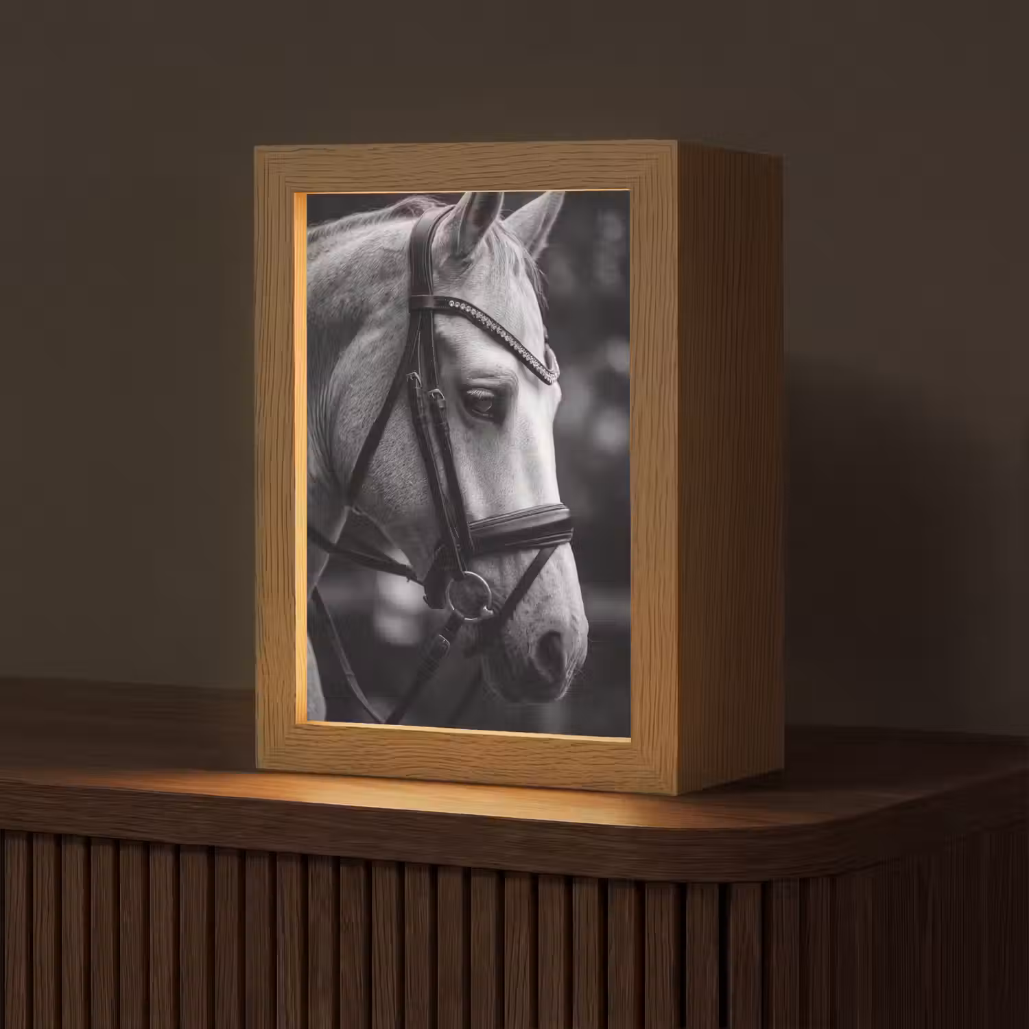 Paard - Schimmel - Portret Light Box met kabel (Tafellamp) klein -z3d_website