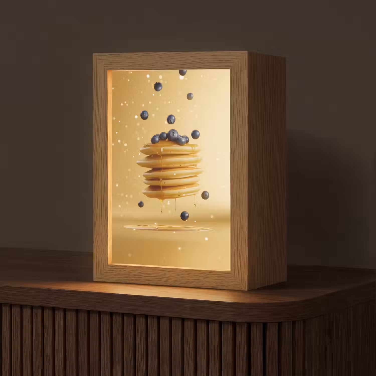 Pannenkoeken - Eten - Honing - Geel Light Box met kabel (Tafellamp) klein -z3d_website