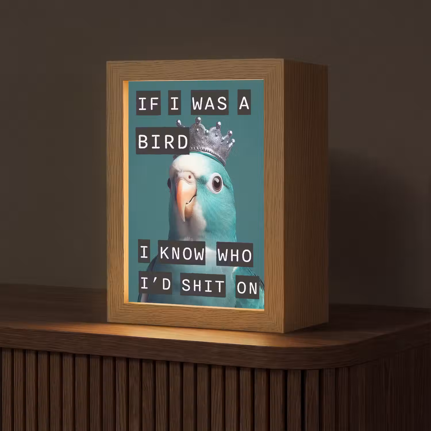 Parkiet - Turquoise - Quotes - Decoratie Light Box met kabel (Tafellamp) klein -z3d_website