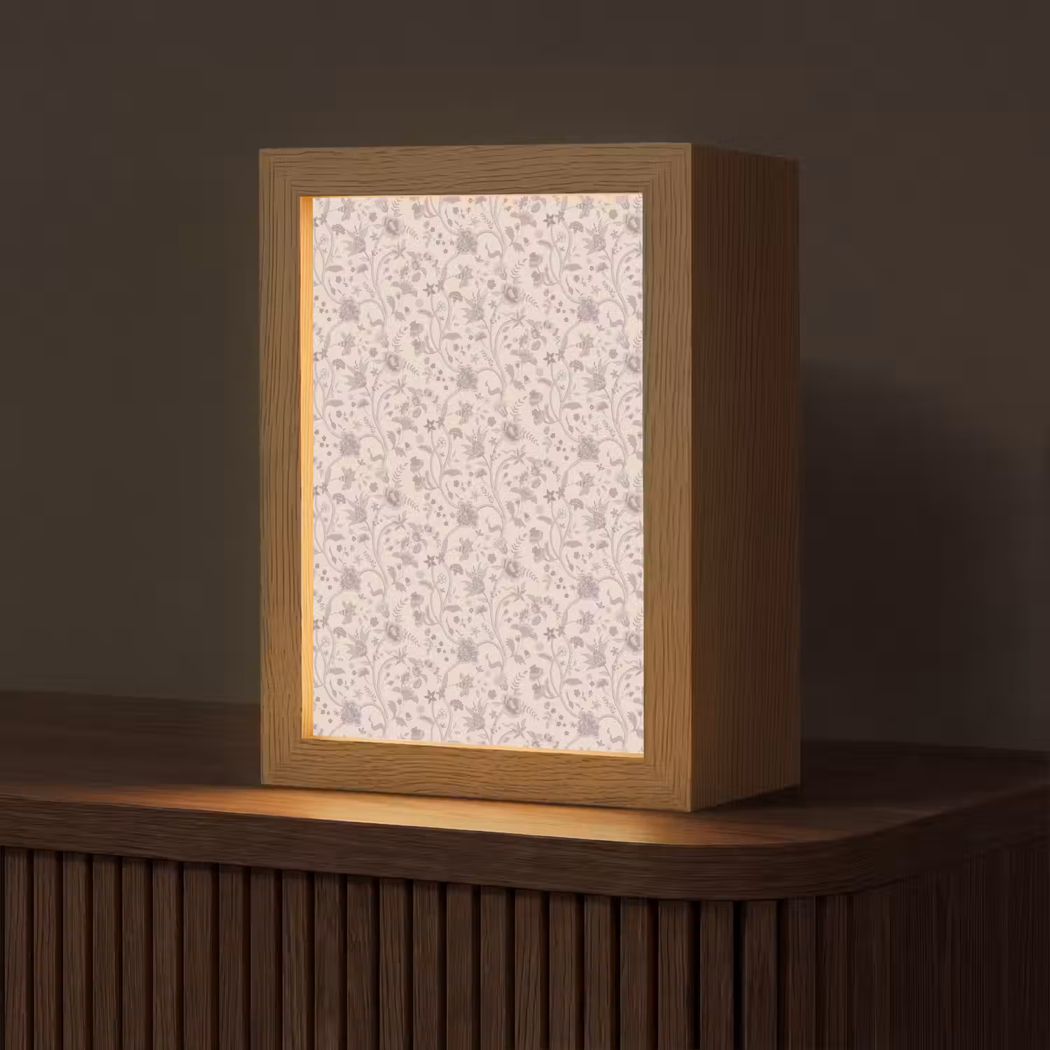 Patroon - Bloemen - Paars Light Box met kabel (Tafellamp) klein 925 -z3d_website