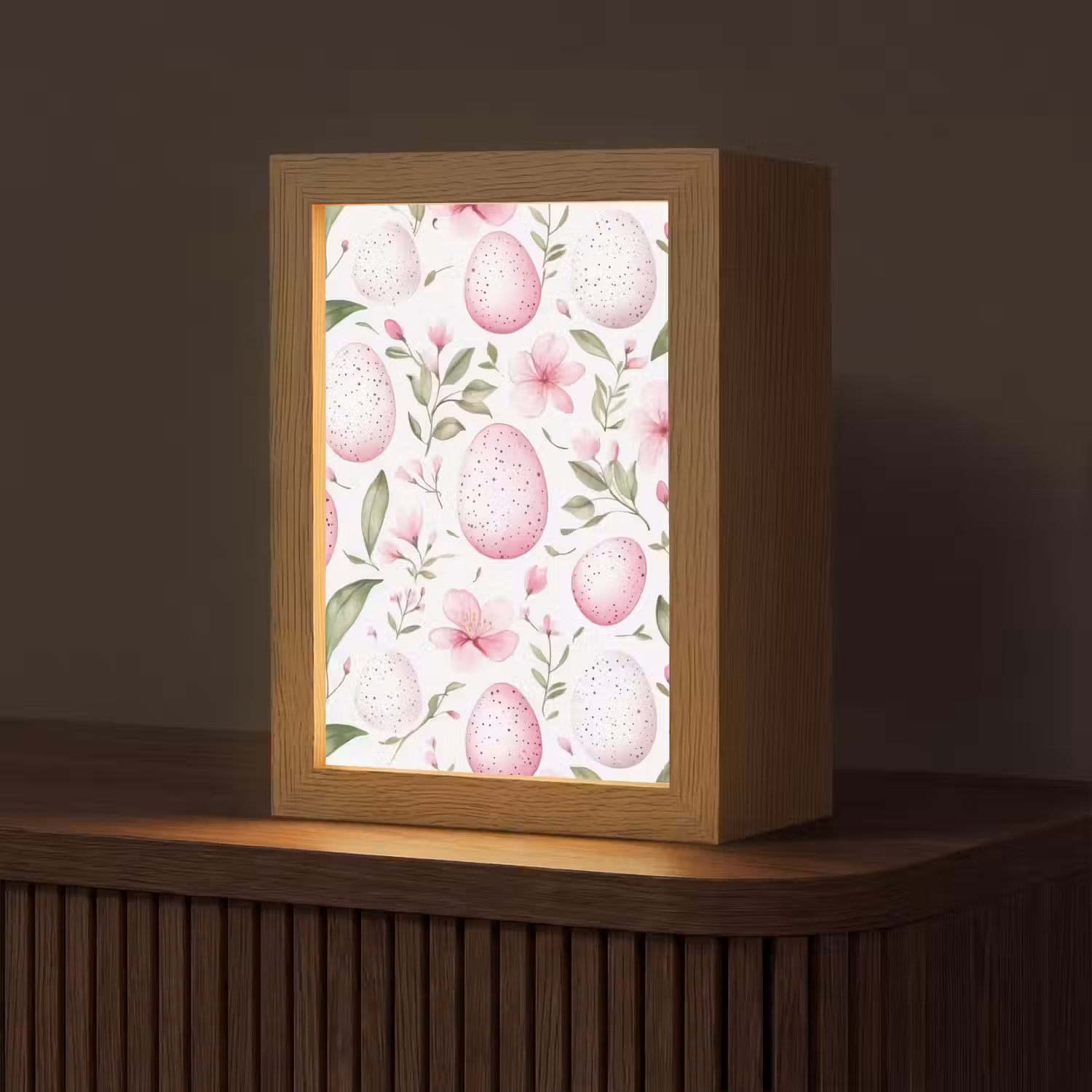 Patroon - Eieren - Roze - Pasen Light Box met kabel (Tafellamp) klein -z3d_website