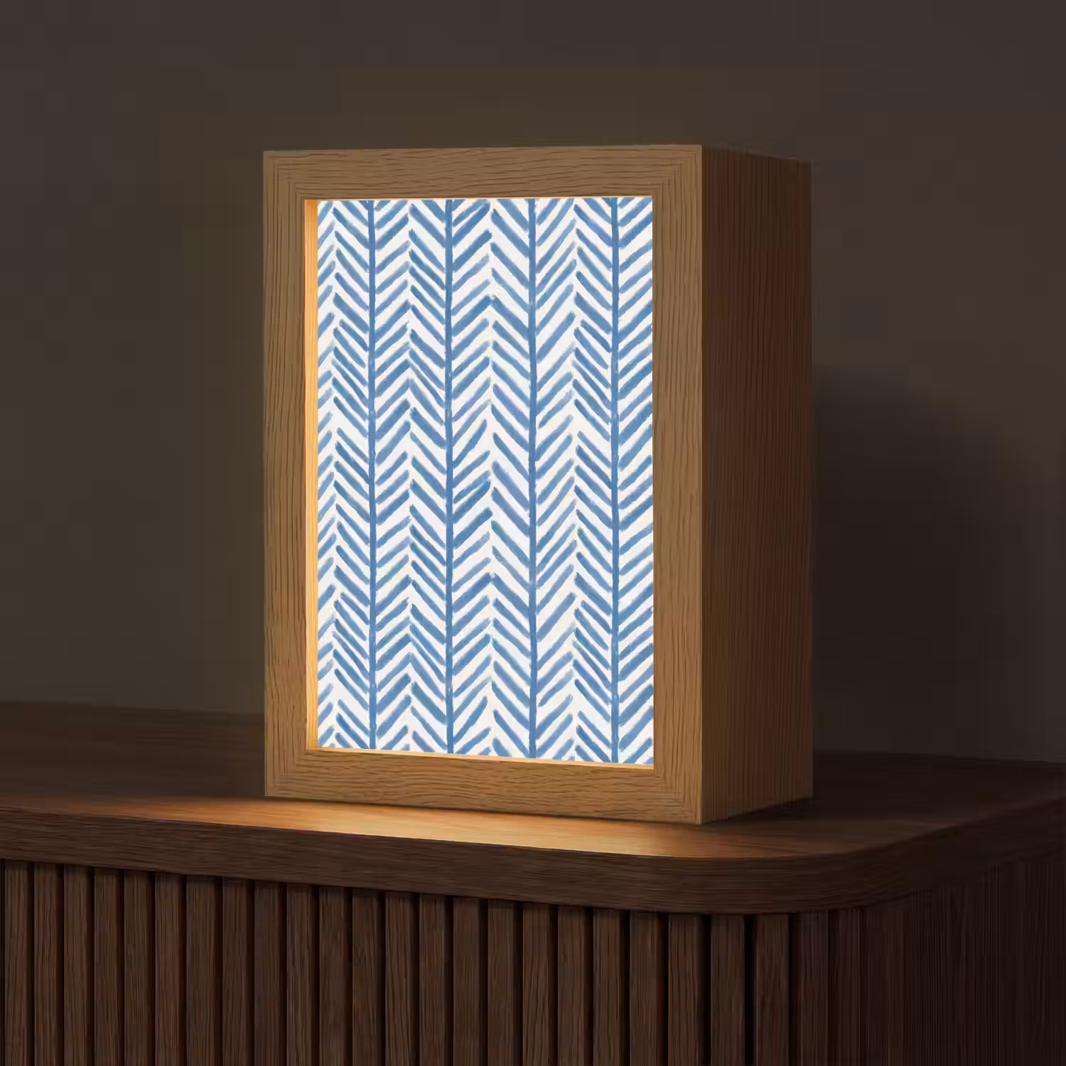 Patroon - Streep - Blauw Light Box met kabel (Tafellamp) klein 925 -z3d_website