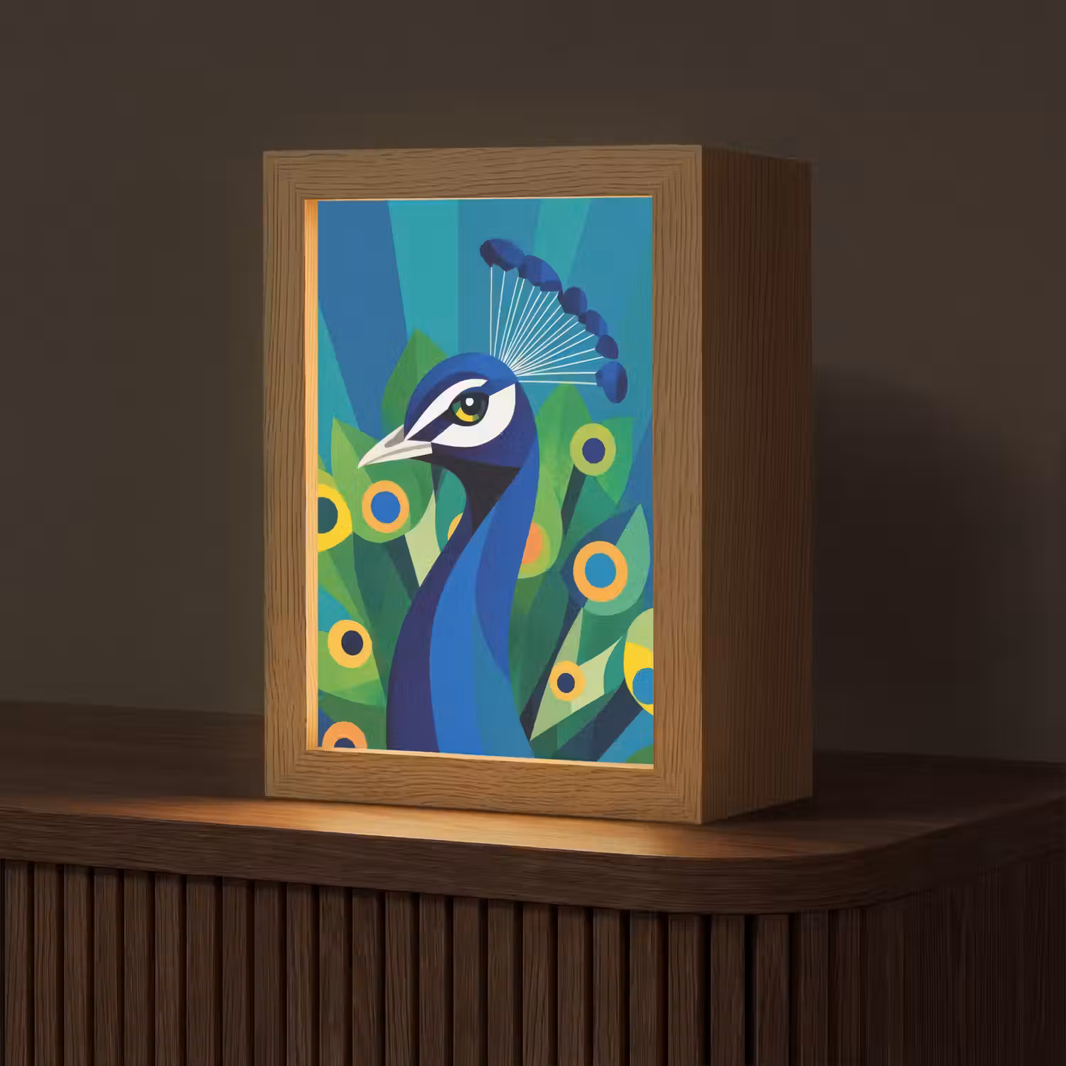 Pauw - Cirkels - Blauw Light Box met kabel (Tafellamp) klein -z3d_website