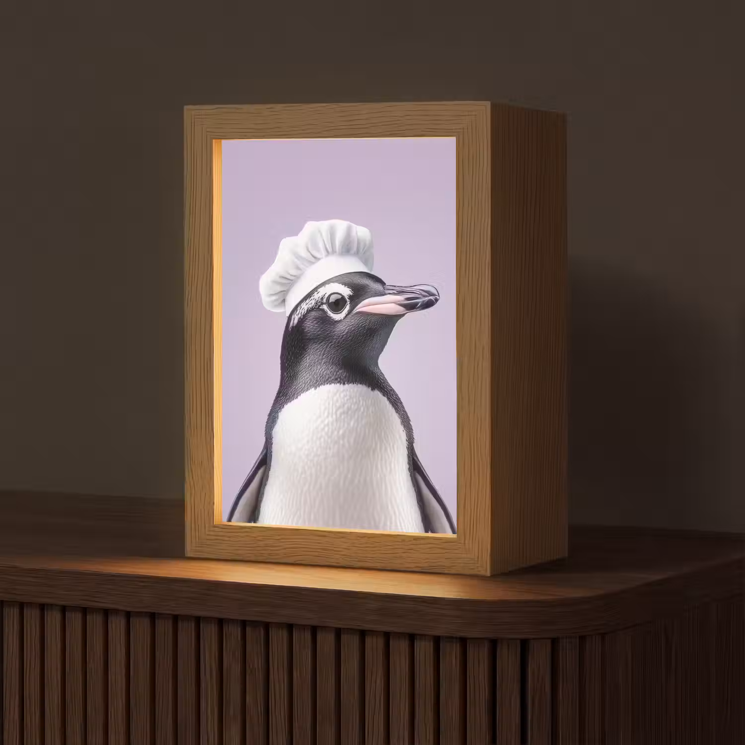 Pinguïn - Koksmuts - Lief - Paars Light Box met kabel (Tafellamp) klein -z3d_website