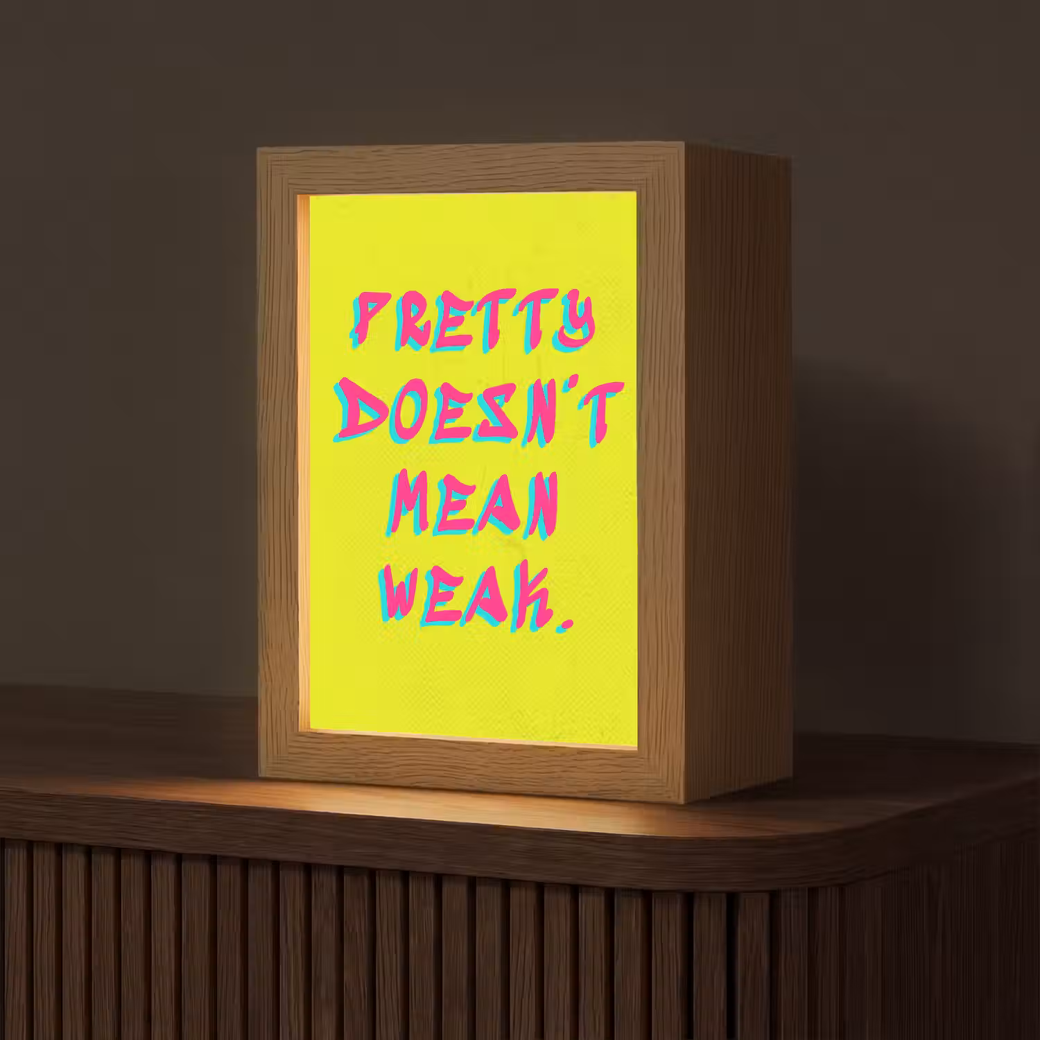 Quote - Minimalistisch - Kleurrijk Light Box met kabel (Tafellamp) klein -z3d_website