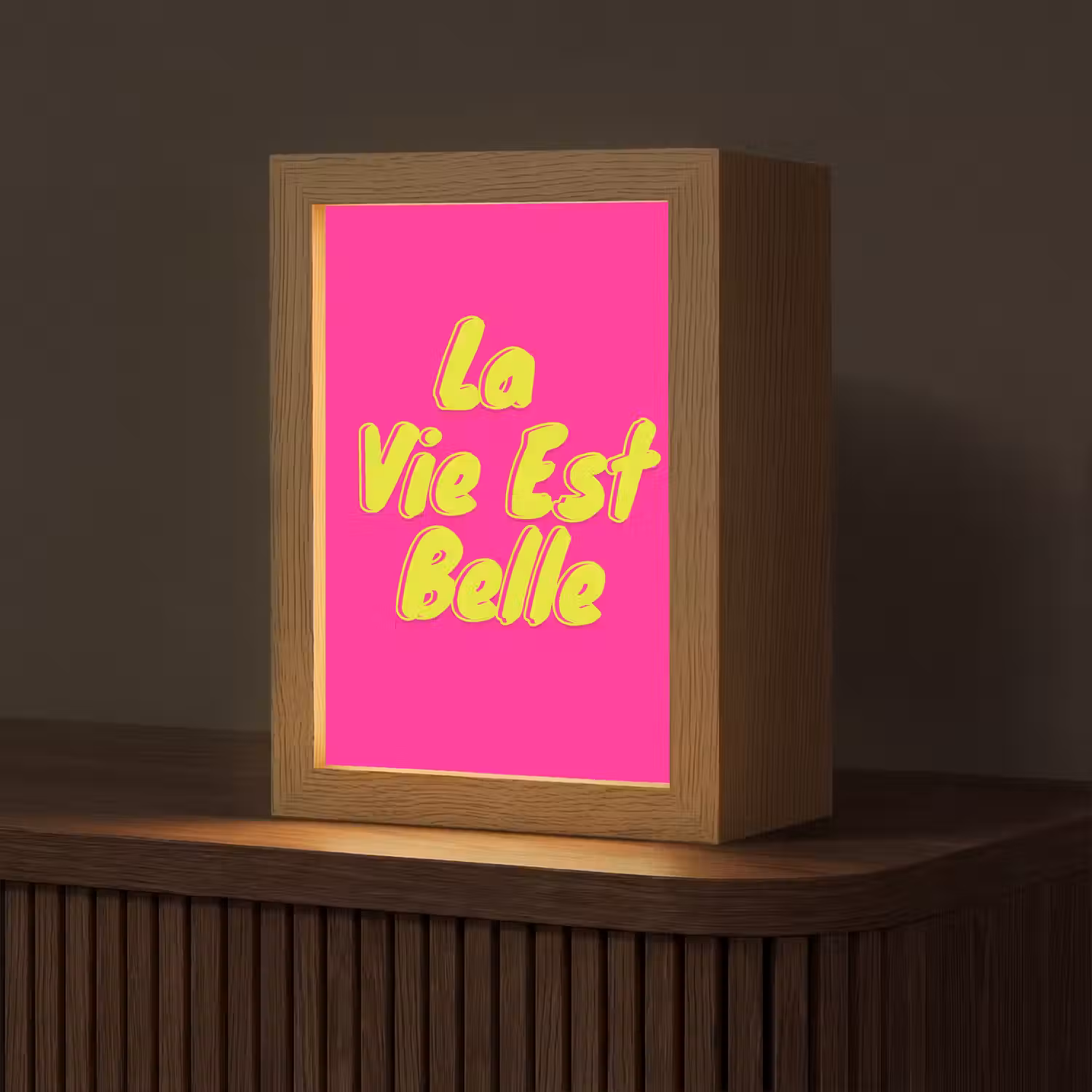 Quote - Retro - Roze Light Box met kabel (Tafellamp) klein -z3d_website