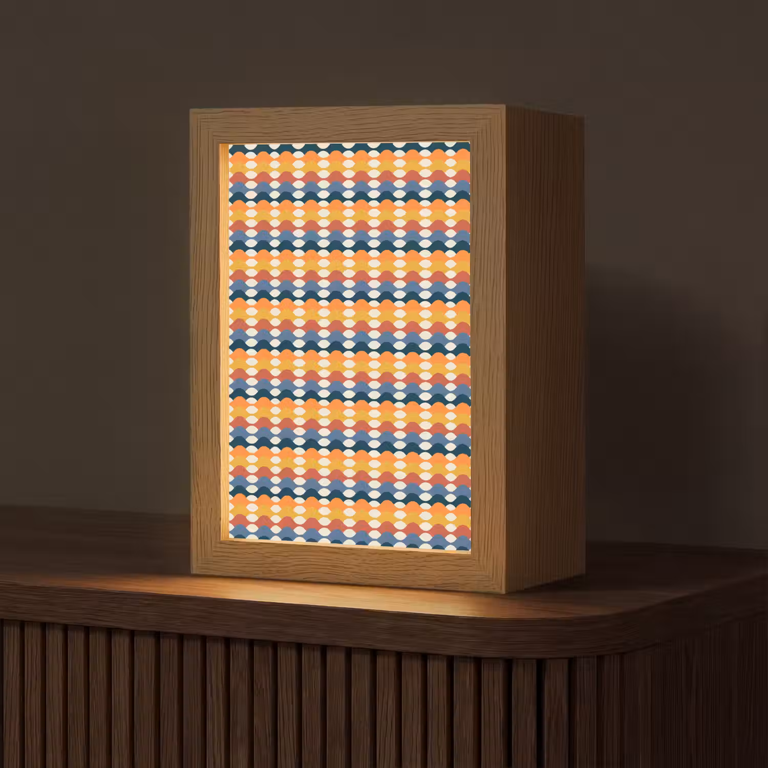 Retro - Disco - Golven Light Box met kabel (Tafellamp) klein 925 -z3d_website