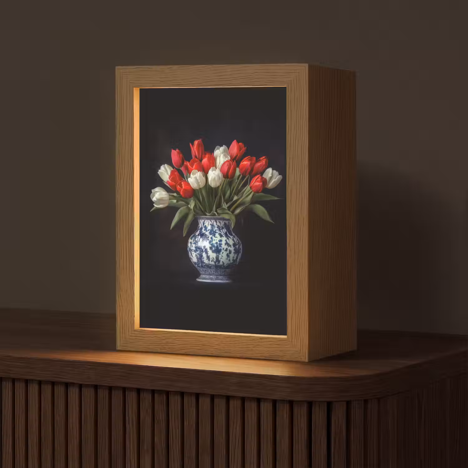 Rode - Bloemen - Tulpen - Vaas Light Box met kabel (Tafellamp) klein -z3d_website