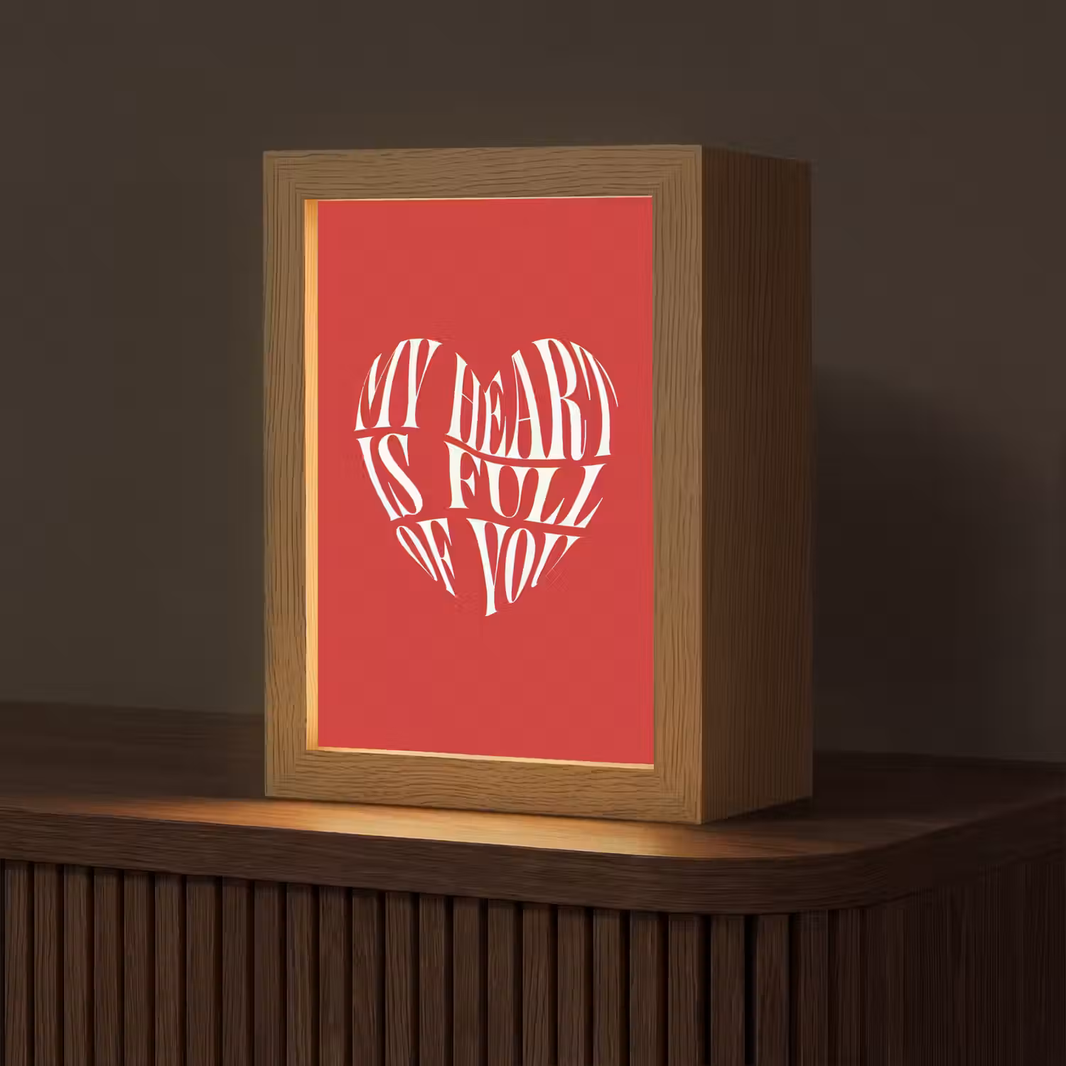 Rood - Hart- Tekst - Valentijn Light Box met kabel (Tafellamp) klein -z3d_website