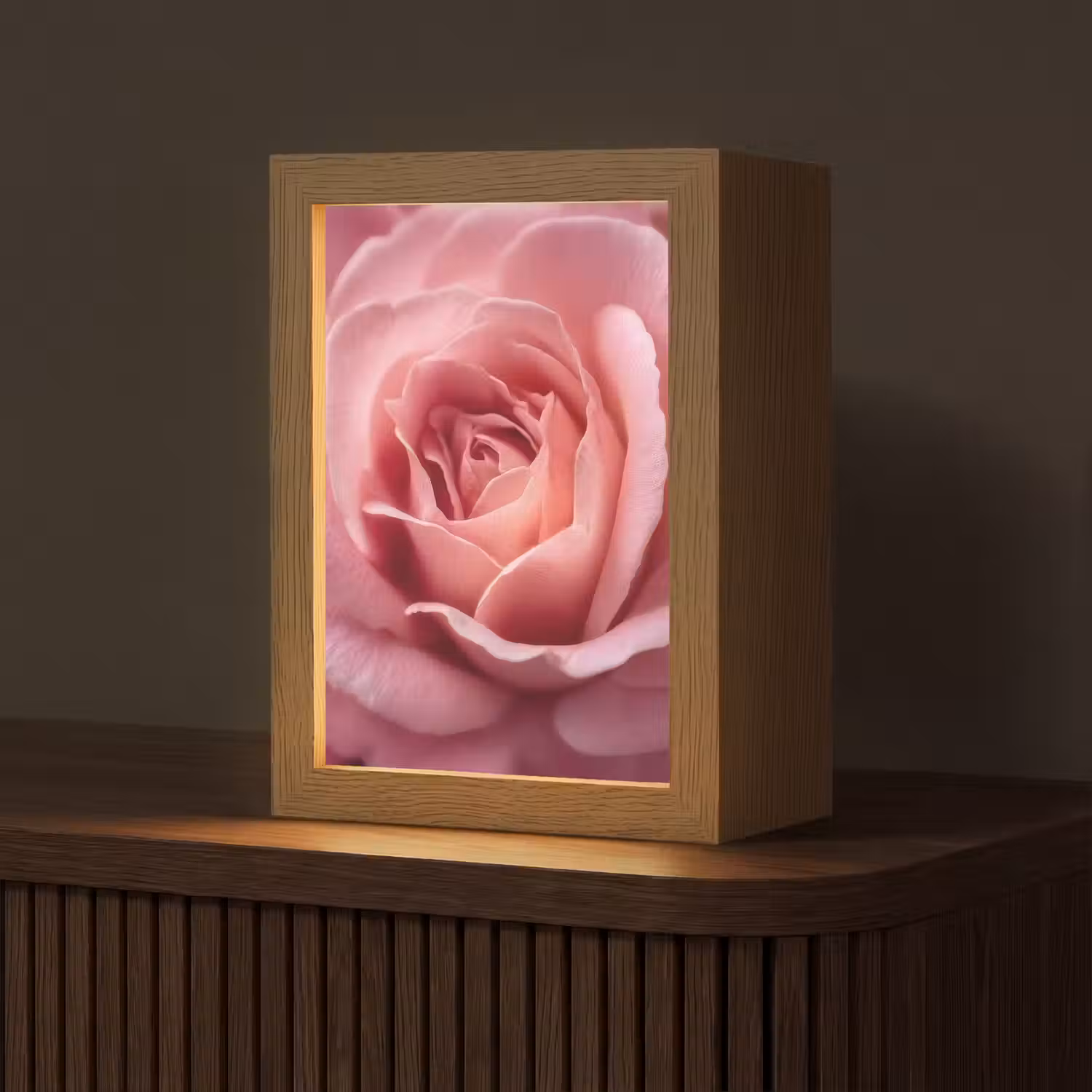 Roze - Roos - Romantisch Light Box met kabel (Tafellamp) klein -z3d_website